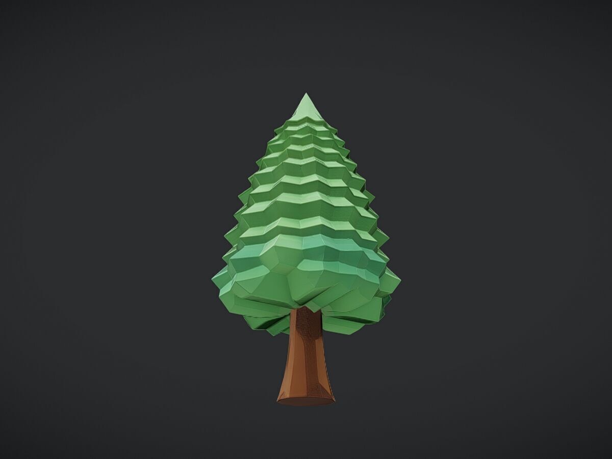 Low-poly stylized tree2 3D model_20