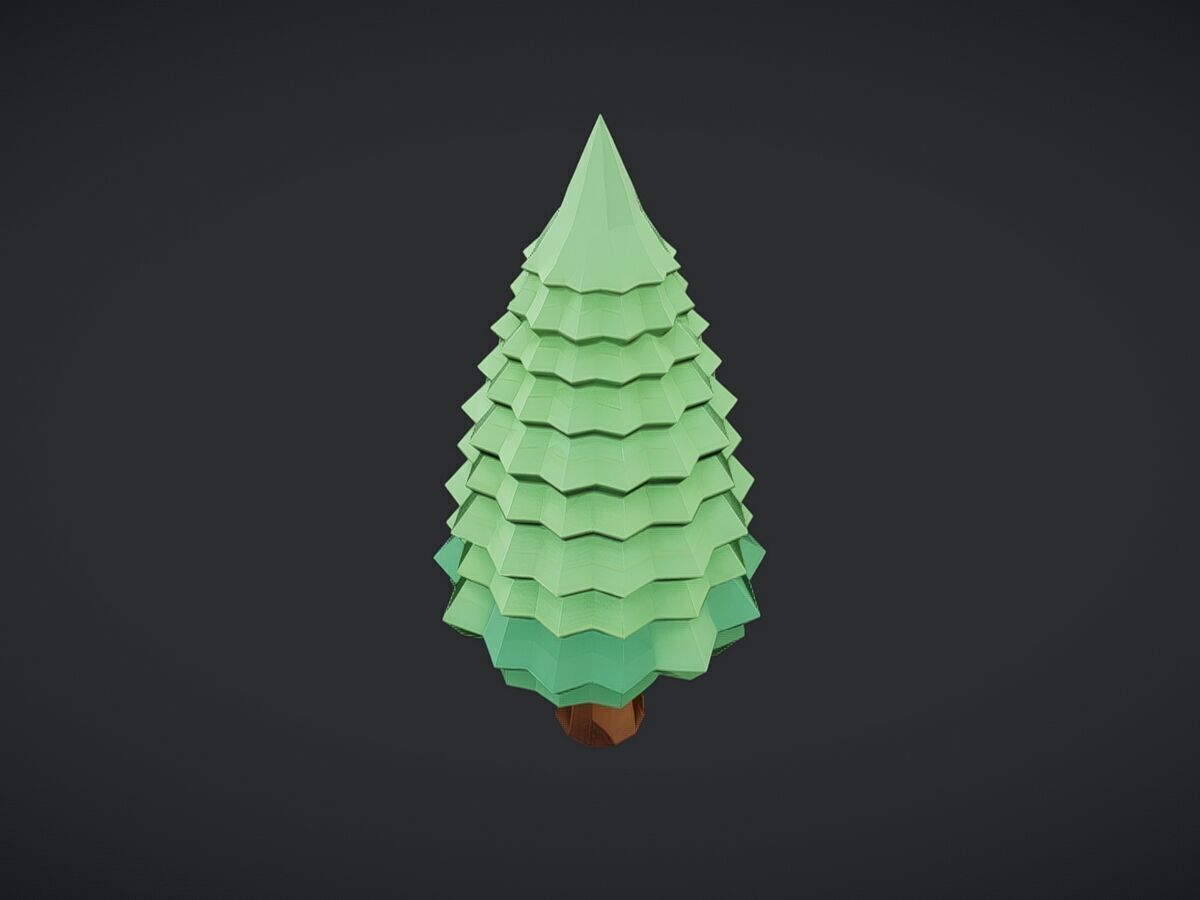 Low-poly stylized tree2 3D model_13