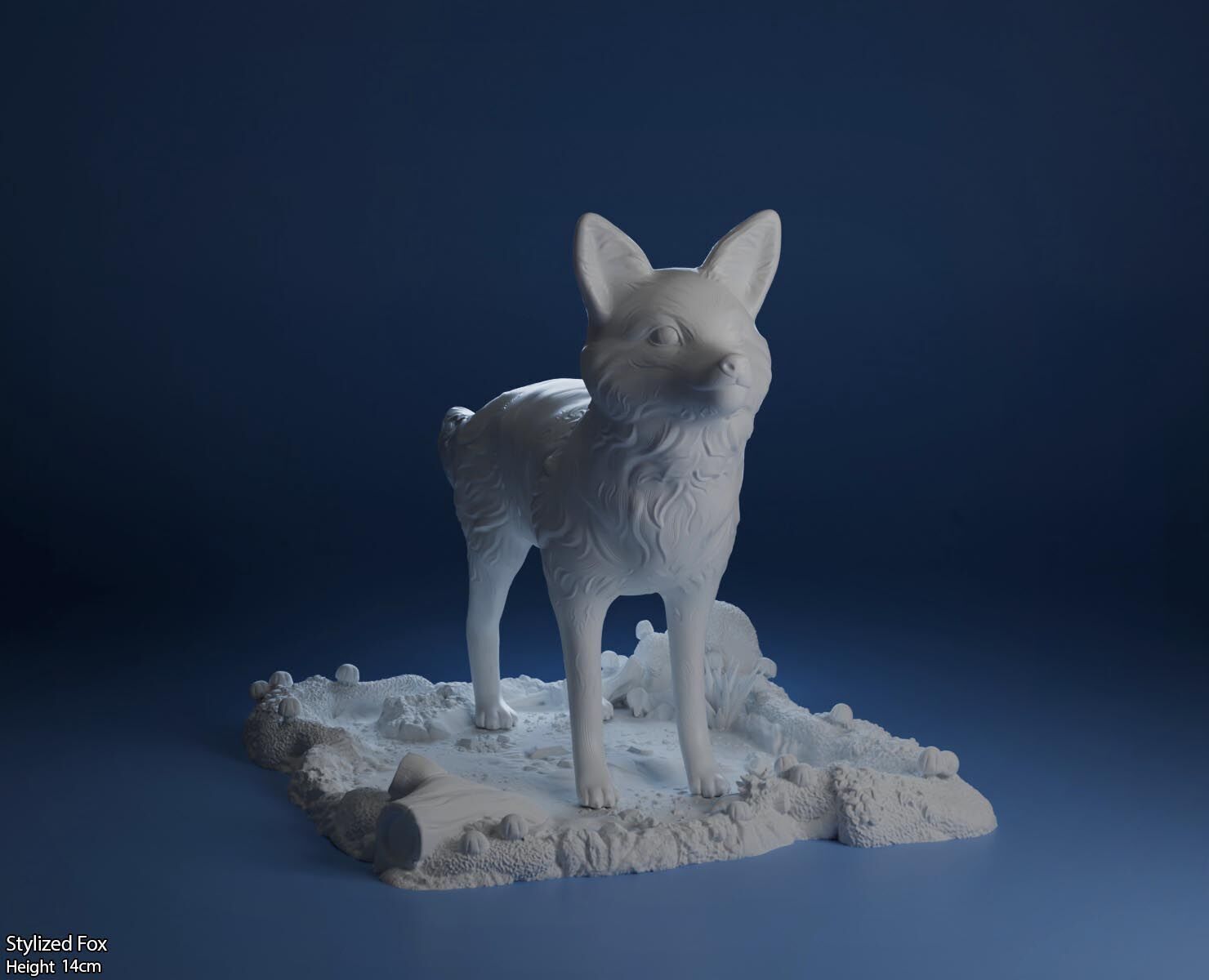Stylized Fox-3D printable cute fox 3D print model_3