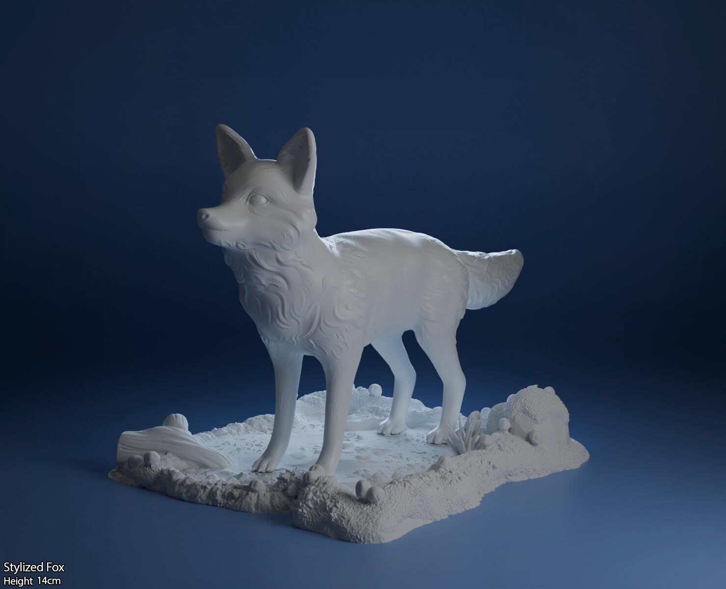 Stylized Fox-3D printable cute fox 3D print model_7