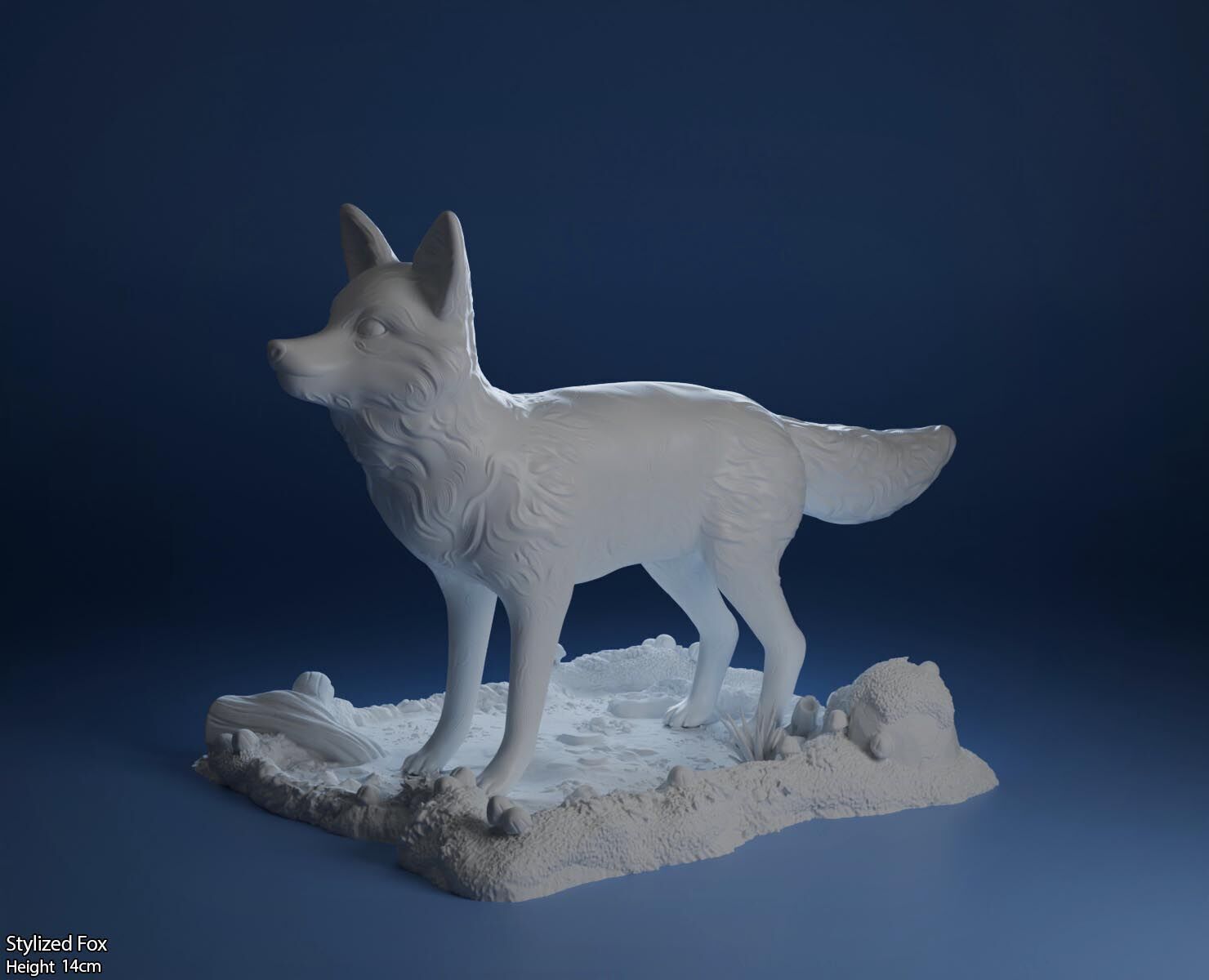 Stylized Fox-3D printable cute fox 3D print model_8