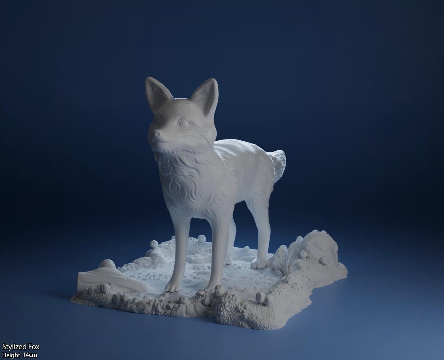 Stylized Fox-3D printable cute fox 3D print model_6