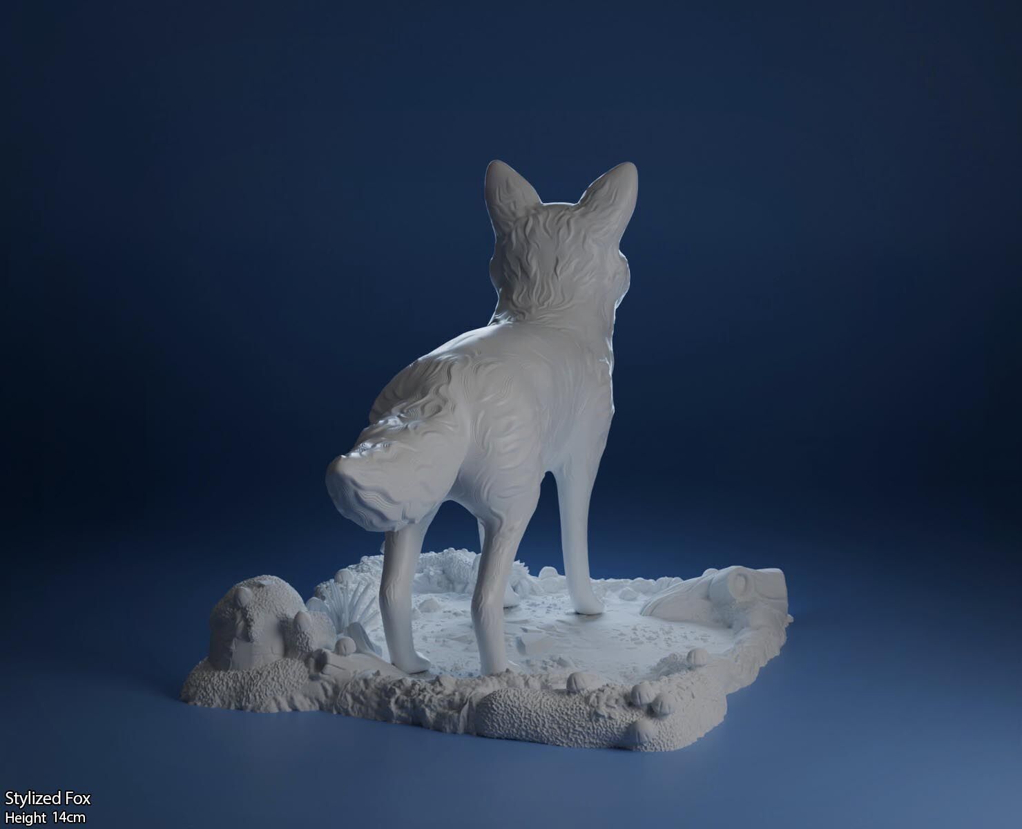 Stylized Fox-3D printable cute fox 3D print model_21