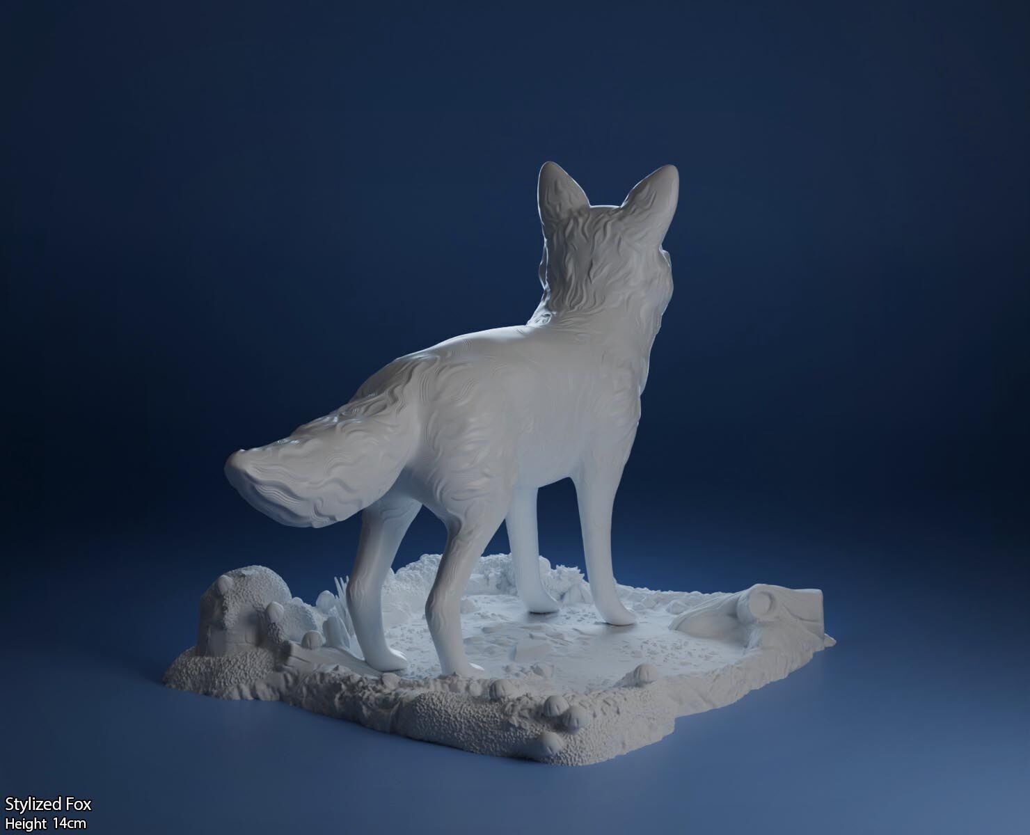 Stylized Fox-3D printable cute fox 3D print model_22