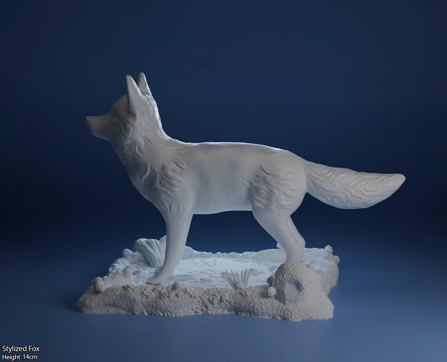 Stylized Fox-3D printable cute fox 3D print model_11