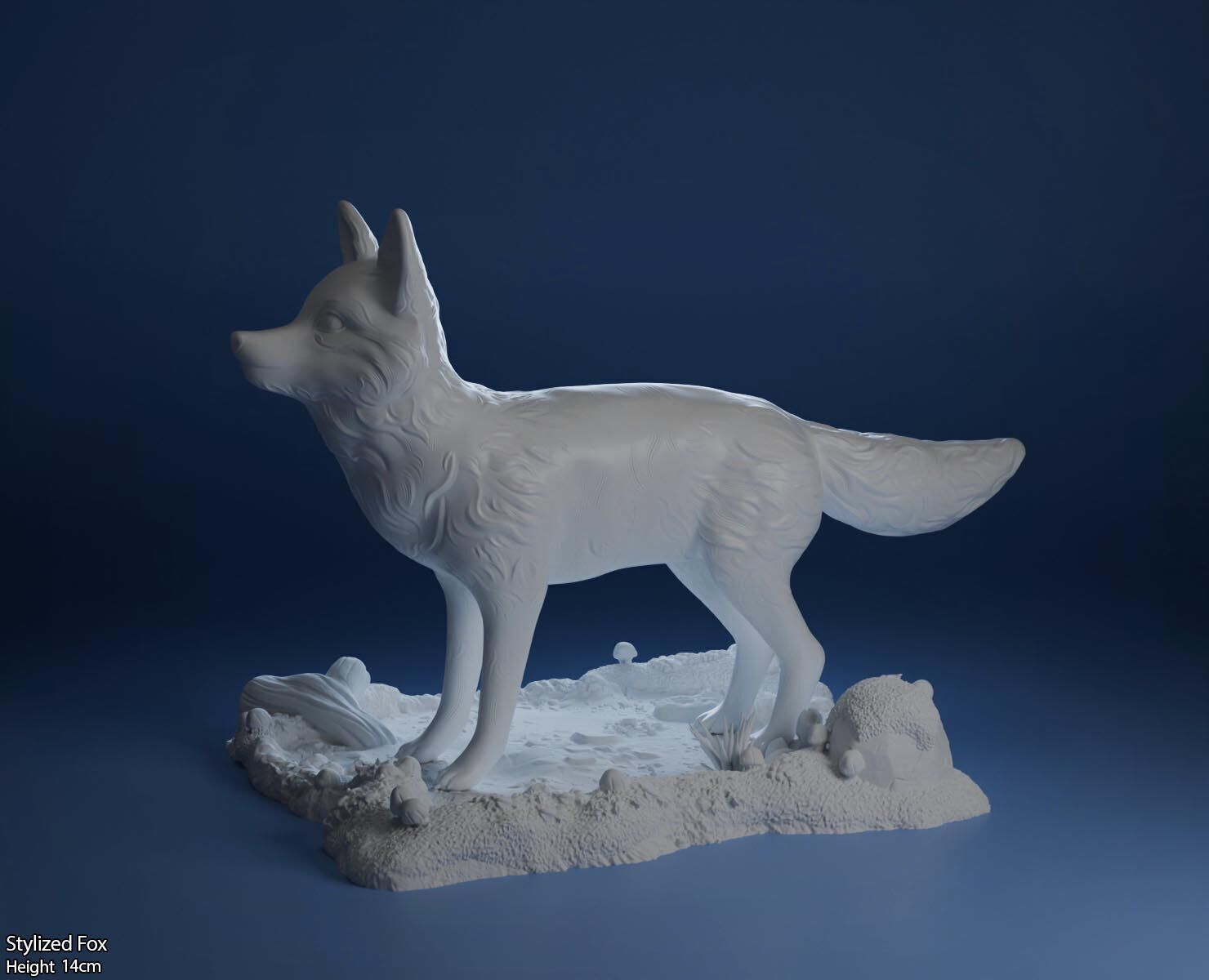 Stylized Fox-3D printable cute fox 3D print model_9