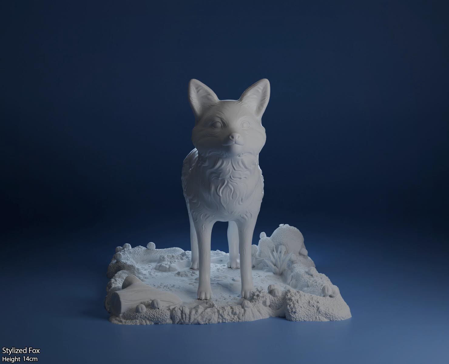 Stylized Fox-3D printable cute fox 3D print model_4