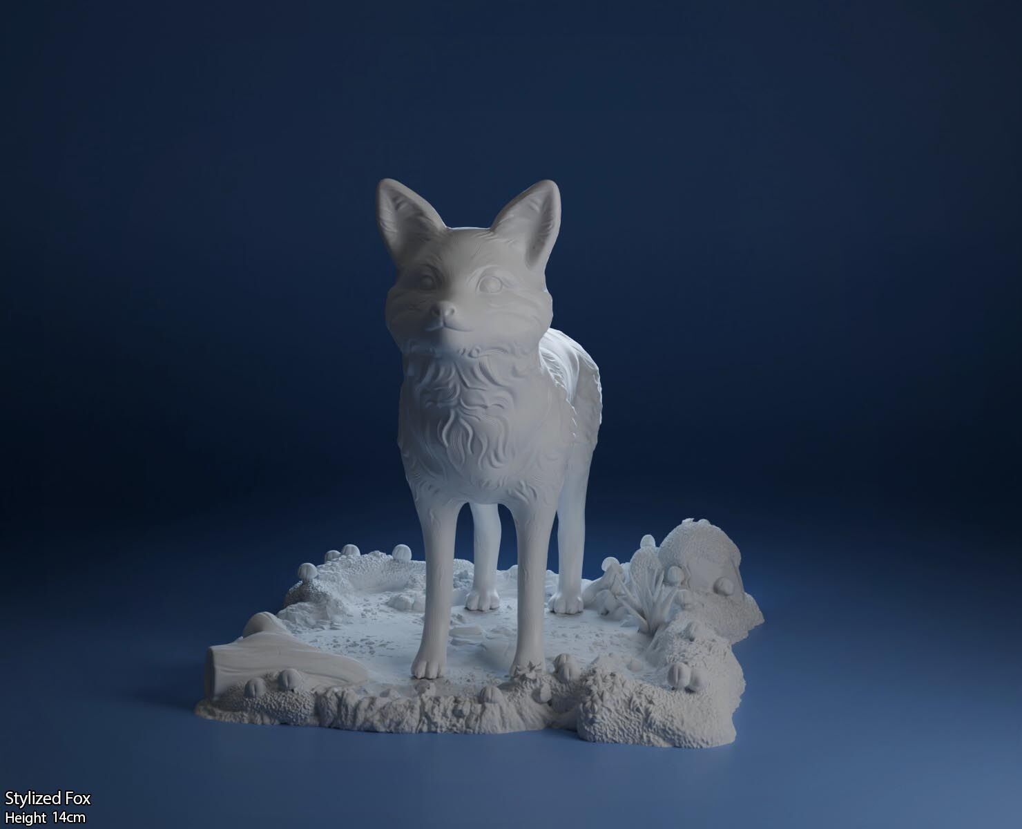 Stylized Fox-3D printable cute fox 3D print model_5