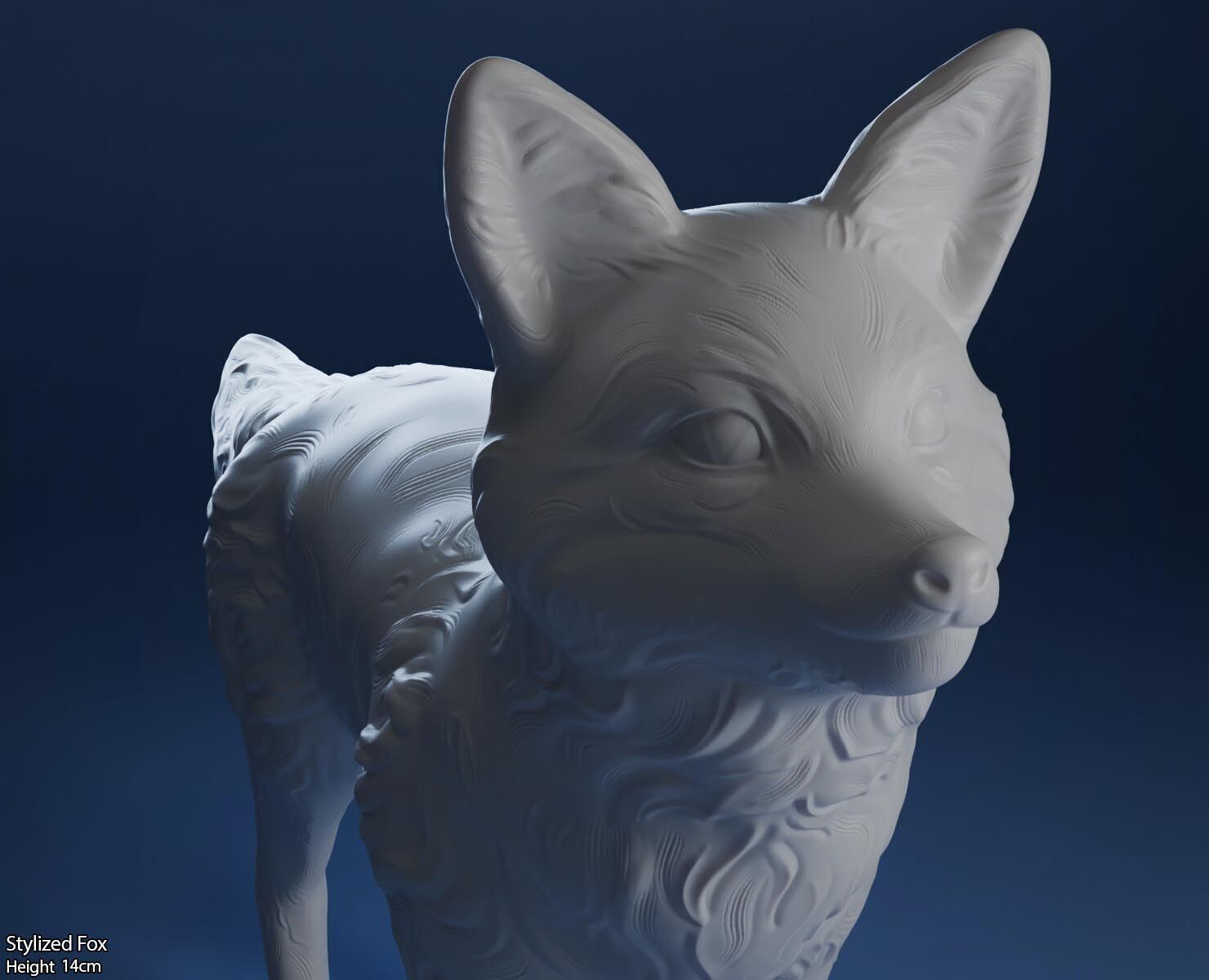 Stylized Fox-3D printable cute fox 3D print model_16