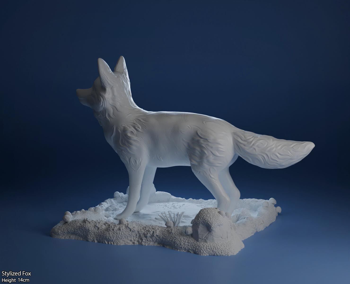 Stylized Fox-3D printable cute fox 3D print model_12