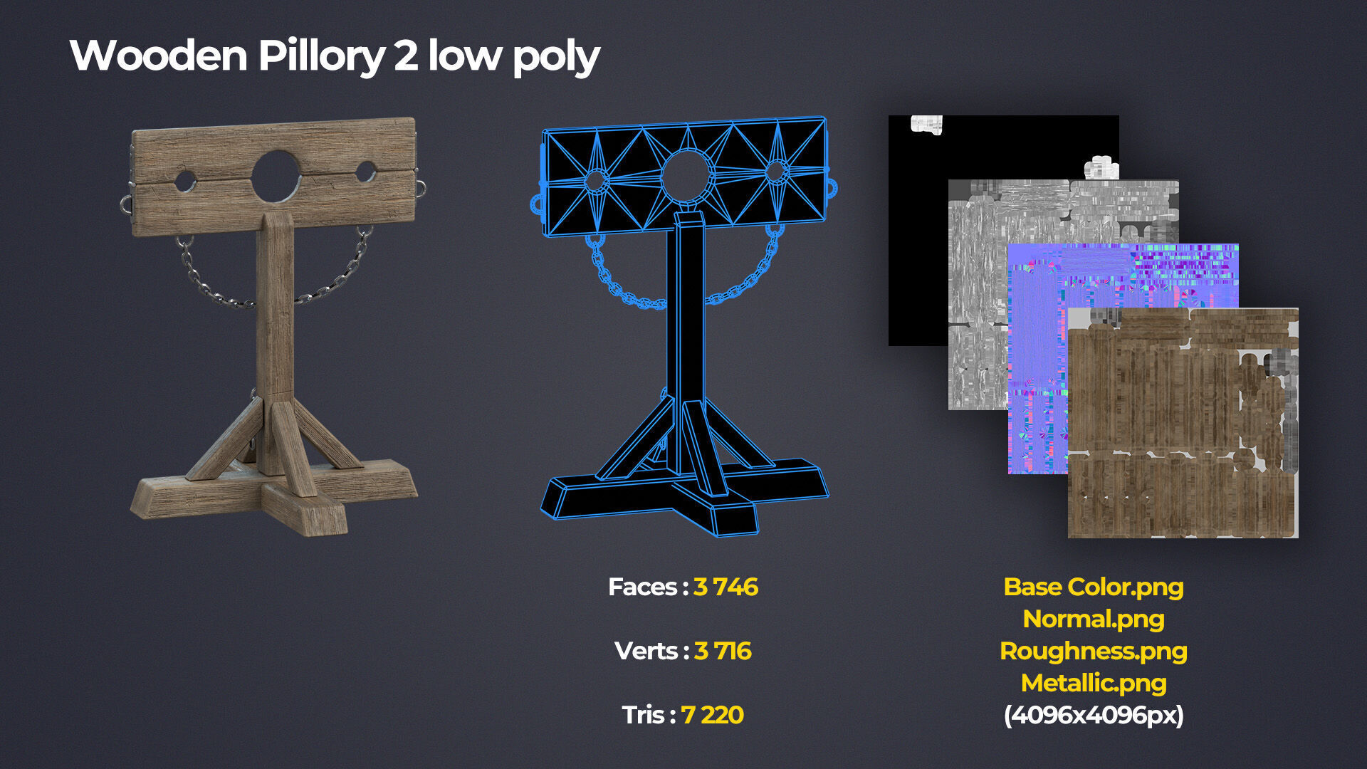 Medieval Torture and Prison Pack Low-poly 3D model_17