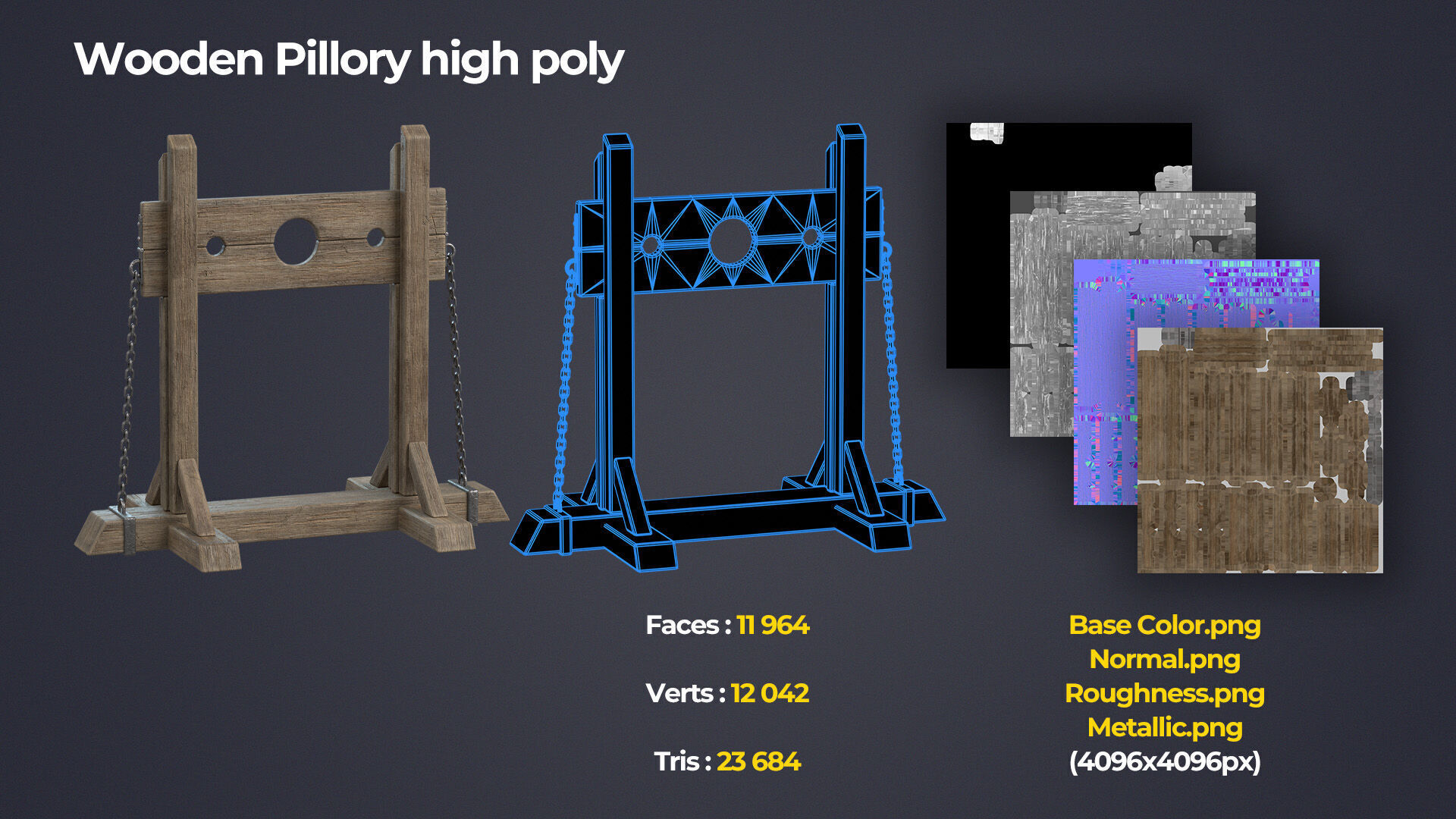 Medieval Torture and Prison Pack Low-poly 3D model_16