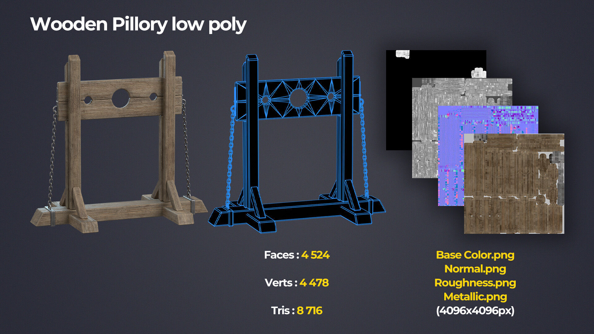 Medieval Torture and Prison Pack Low-poly 3D model_15