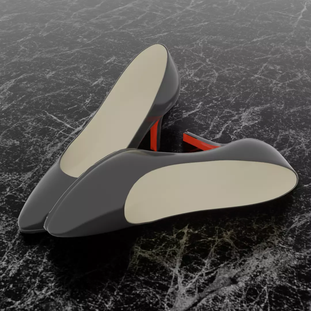 CHRISTIAN LOUBOUTIN HIGH HEELS STILETTO 3D SHOES Low-poly 3D model