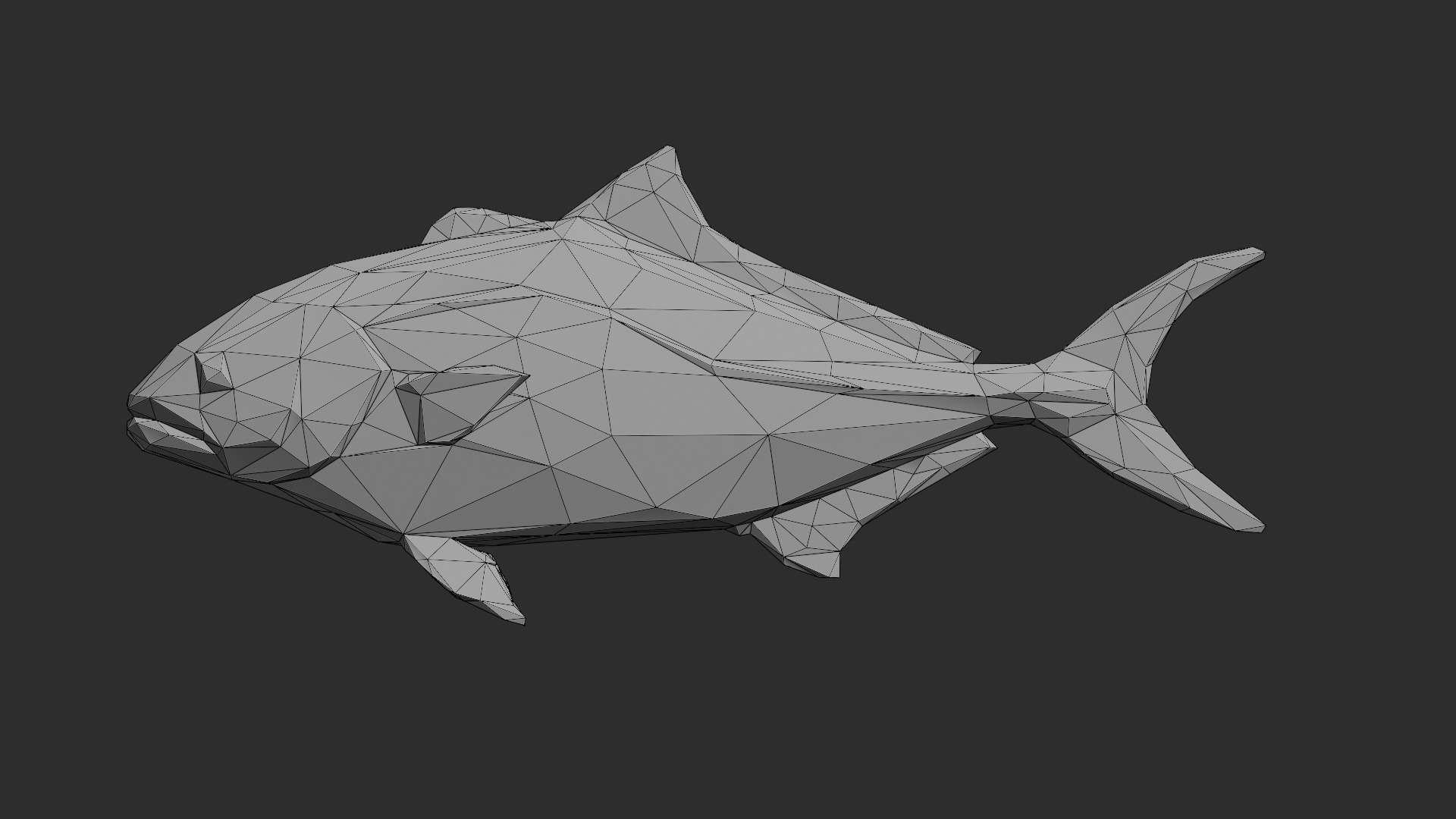 Low Poly Banded Rudderfish Low-poly 3D model_3