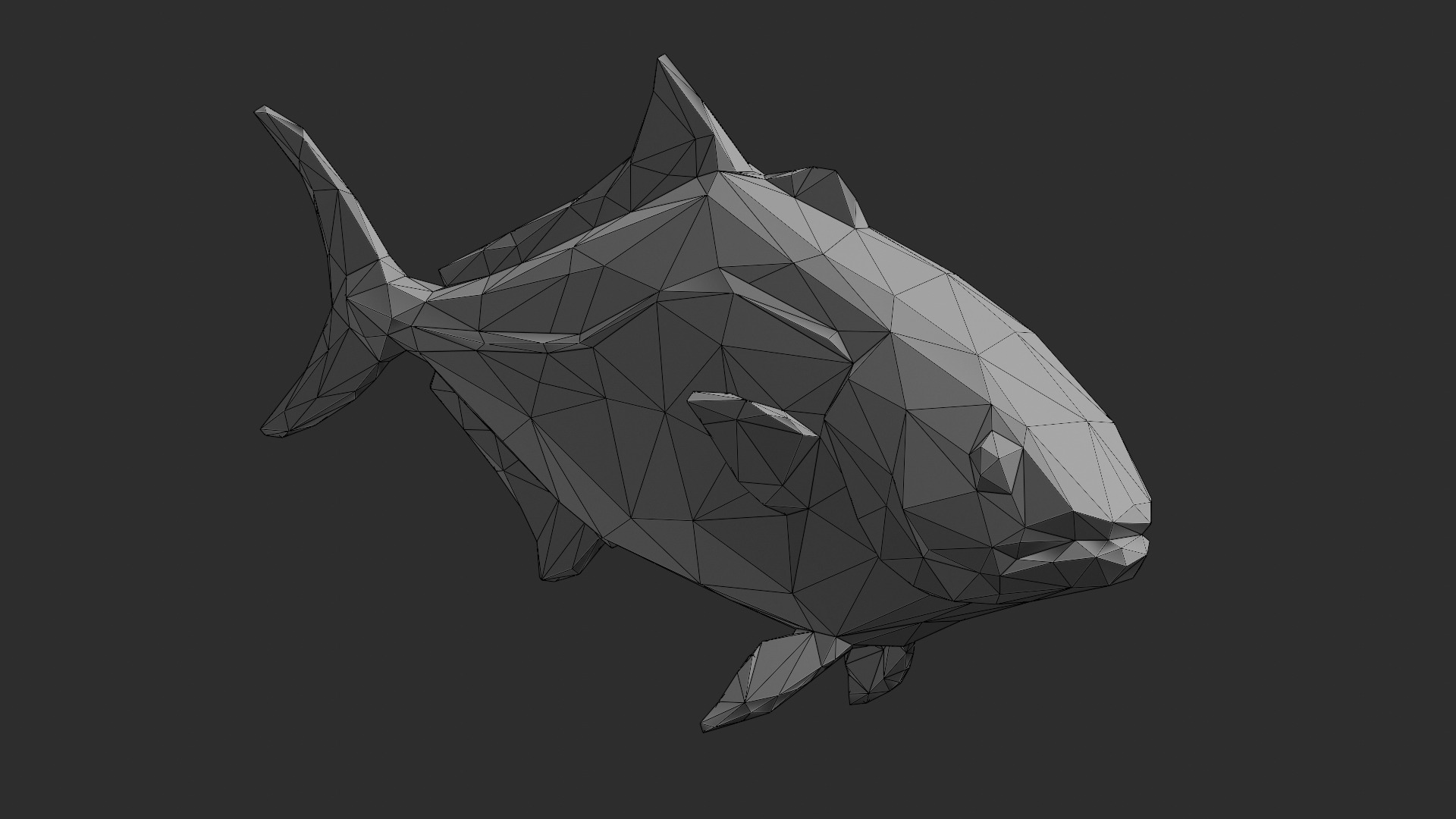 Low Poly Banded Rudderfish Low-poly 3D model_1
