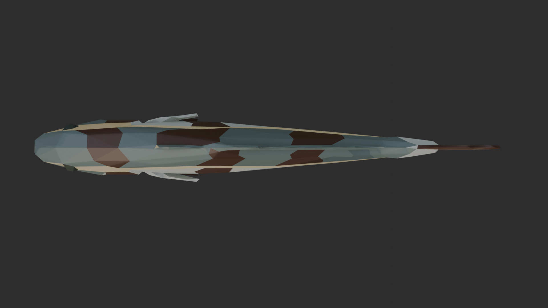 Low Poly Banded Rudderfish Low-poly 3D model_4