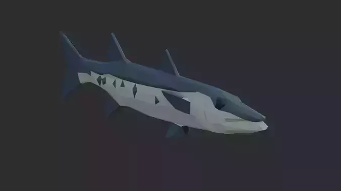 Low Poly Great Barracuda