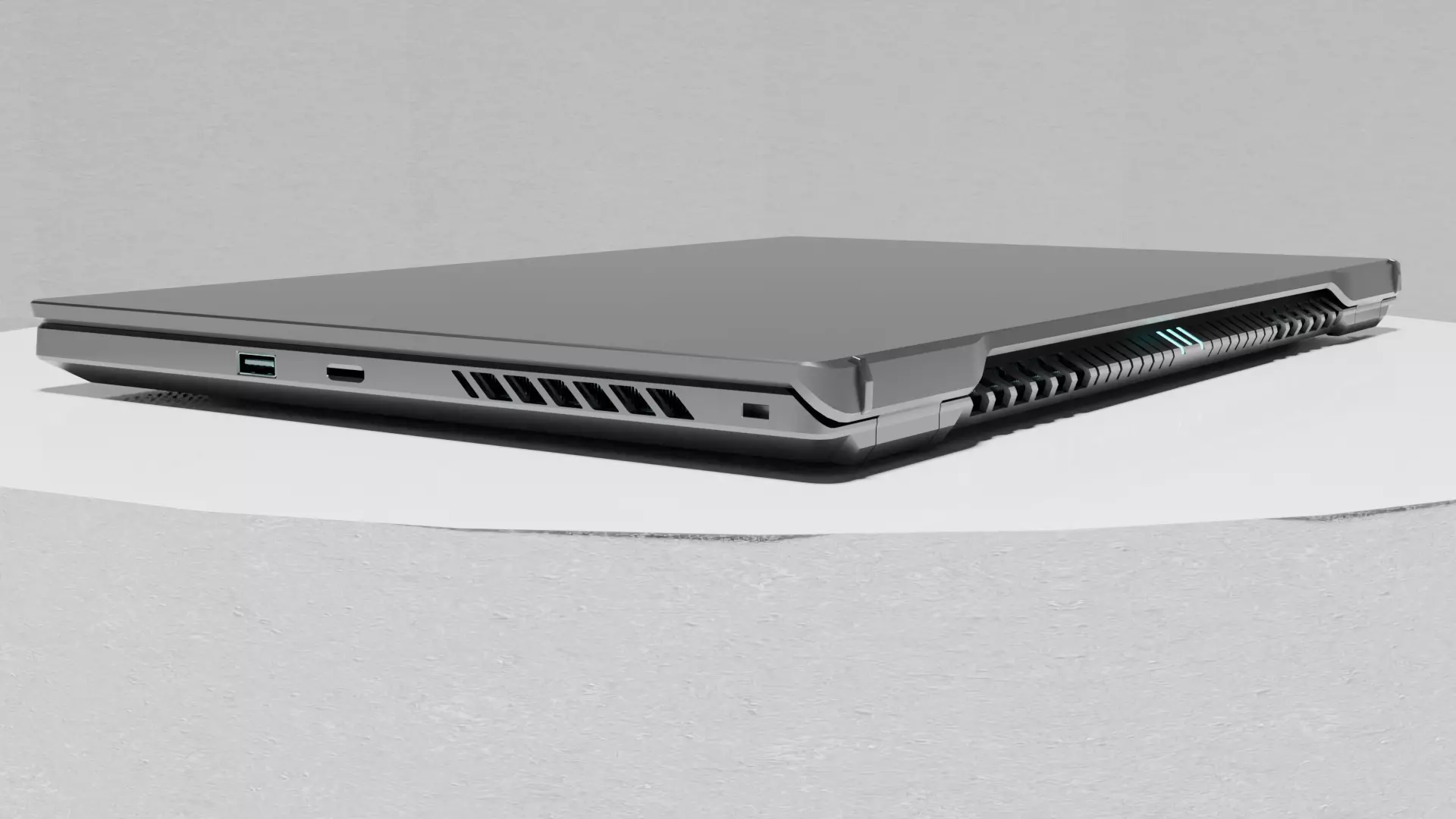 Futuristic Concept Gaming Laptop 3D Realistic CG Model Low-poly 3D model
