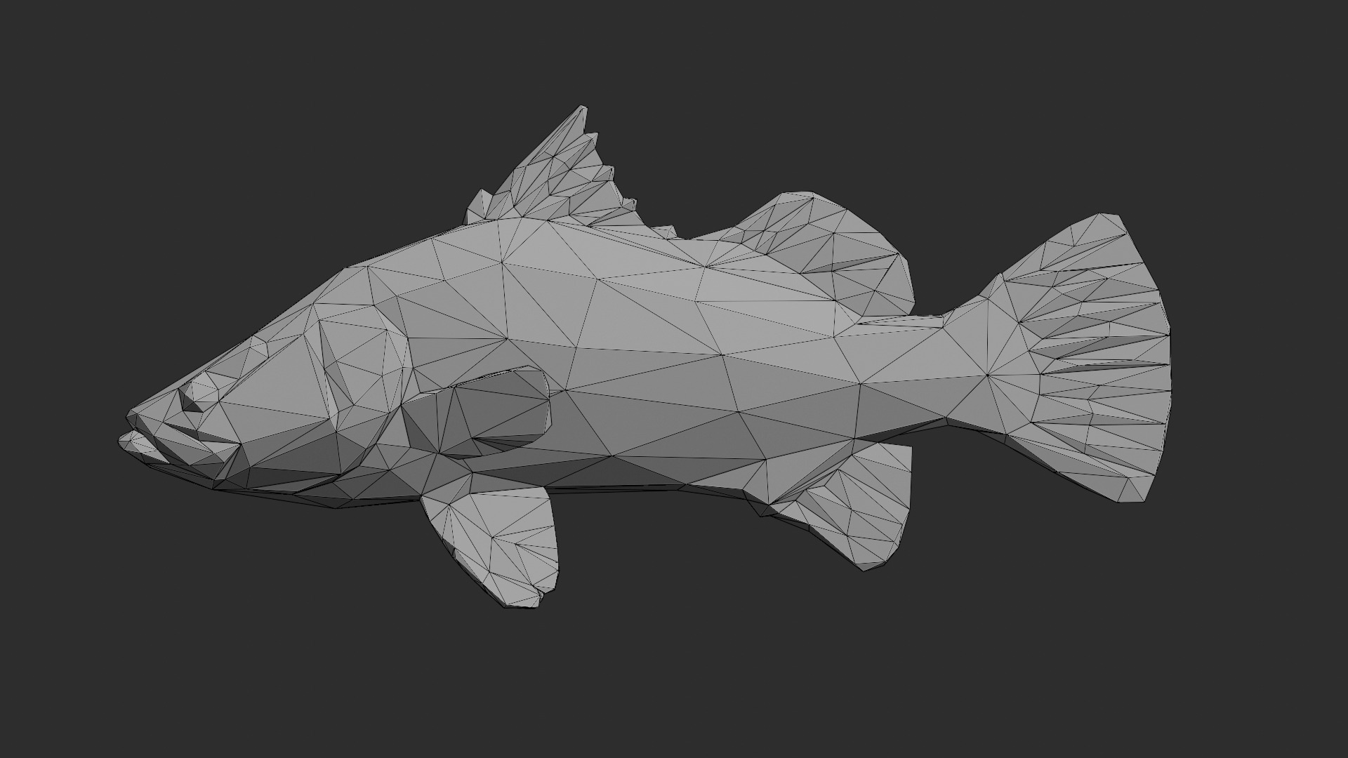 Low Poly Barramundi Low-poly 3D model_3