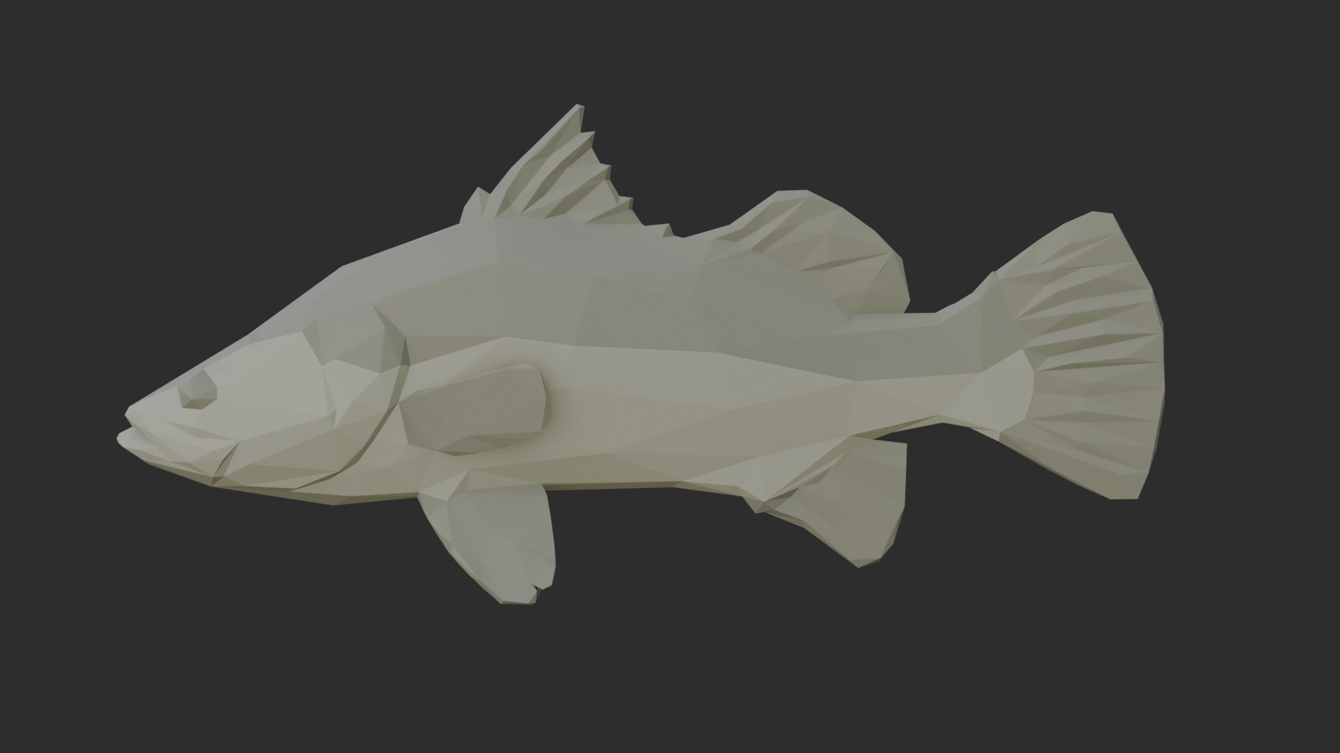 Low Poly Barramundi Low-poly 3D model_2