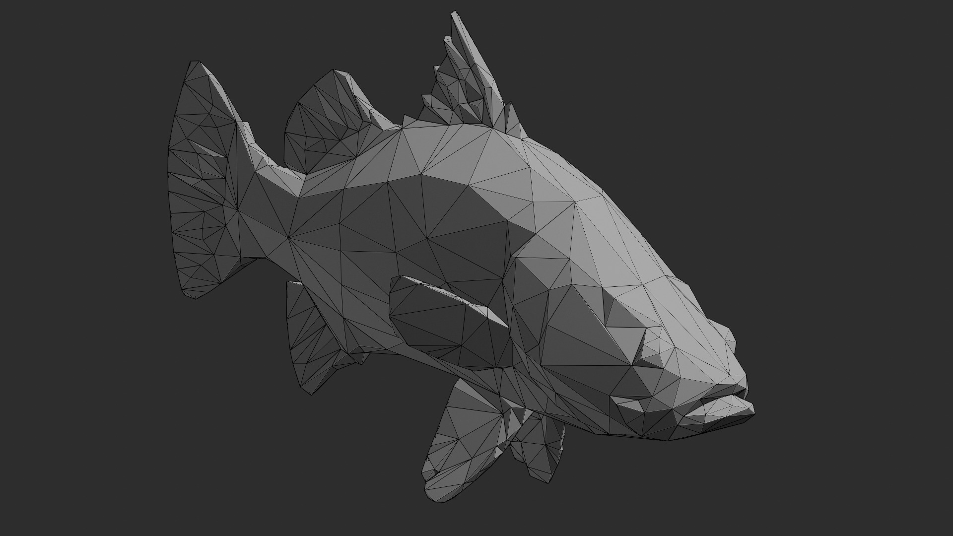 Low Poly Barramundi Low-poly 3D model_1