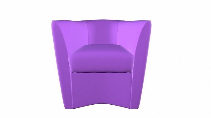 Leather Bedroom Chair Purple 3D model