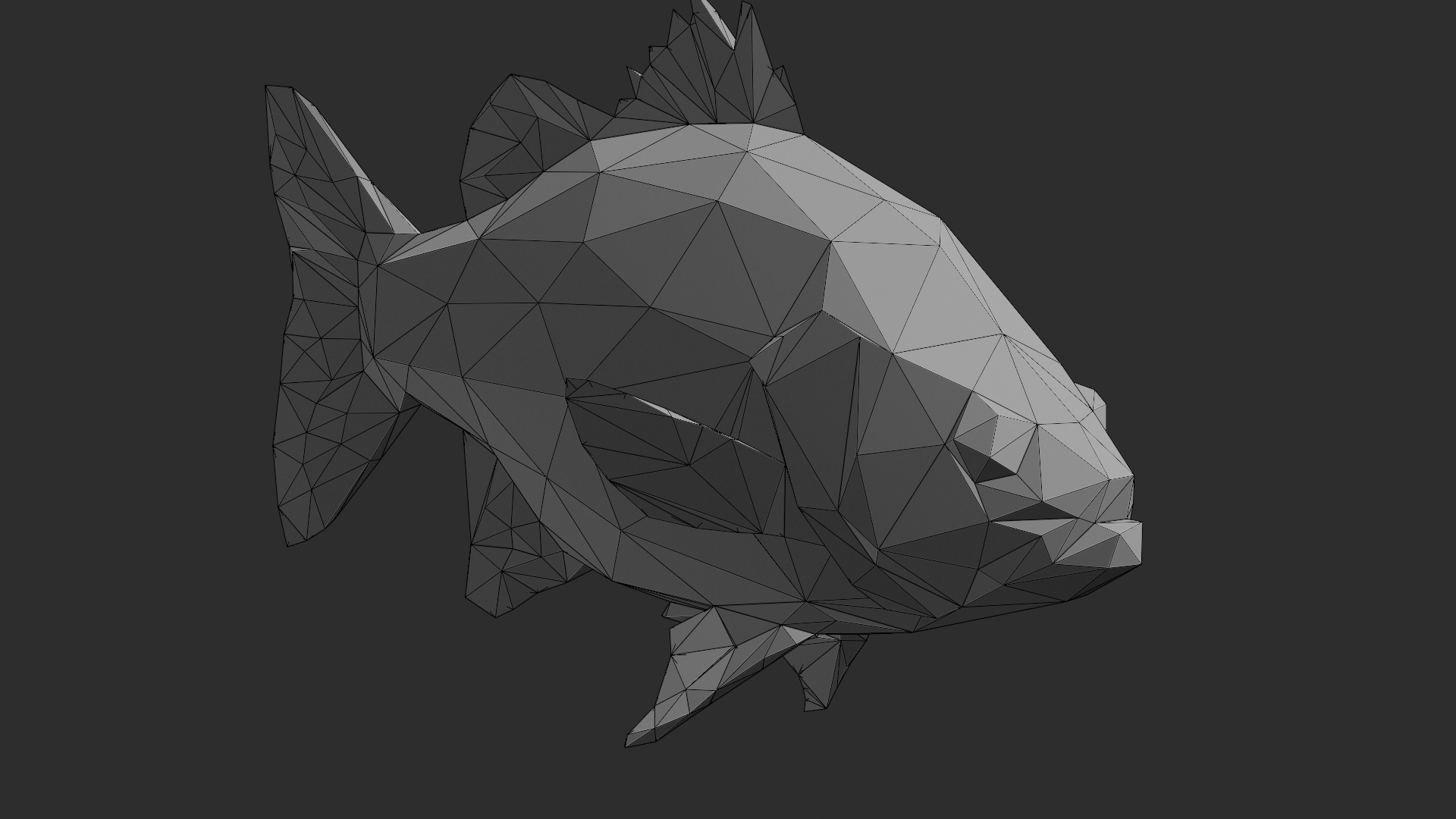 Low Poly Australian Bass Low-poly 3D model_1