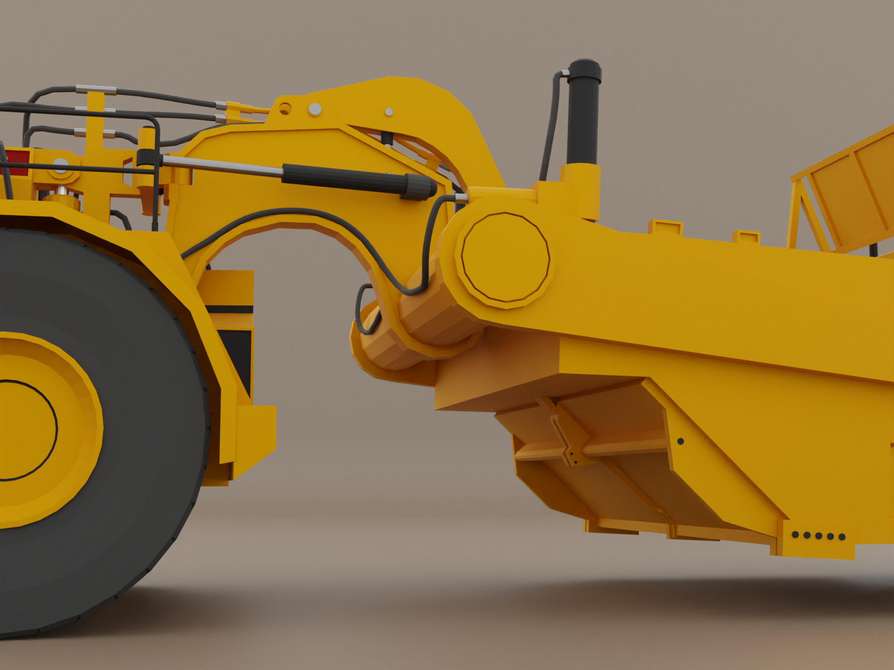 Tractor Scraper - Heavy Vehicle Low-poly 3D model_10