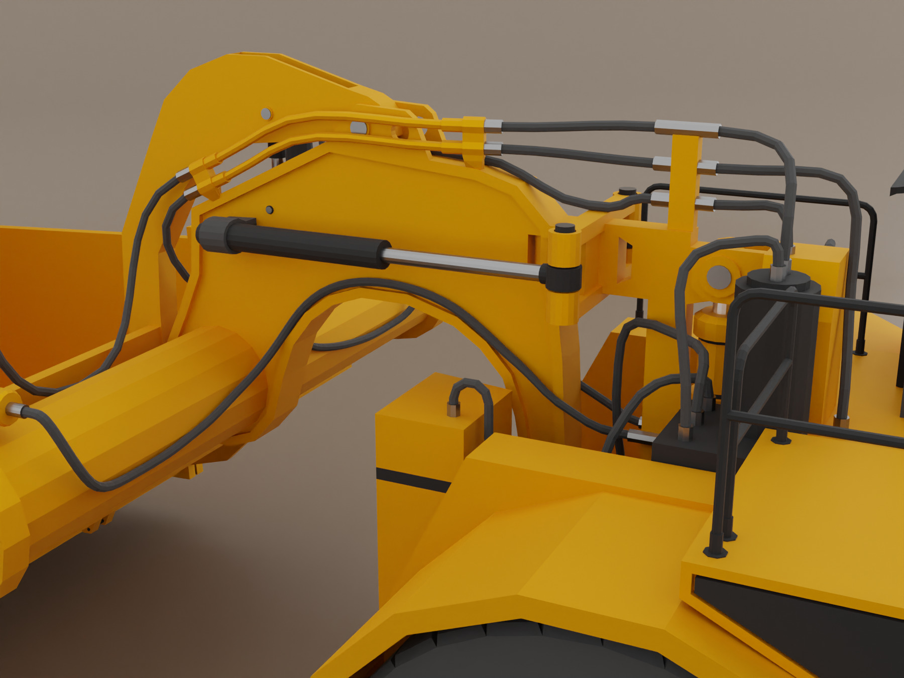 Tractor Scraper - Heavy Vehicle Low-poly 3D model_13