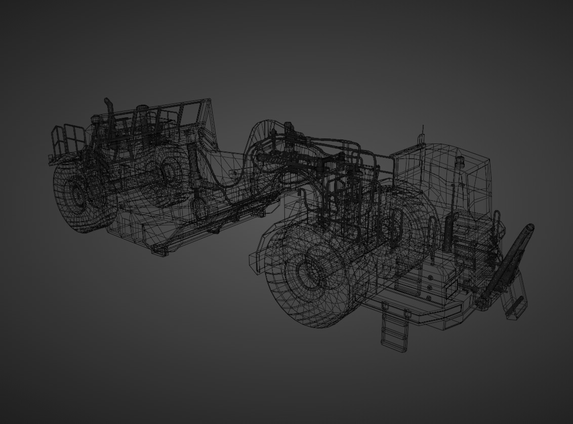 Tractor Scraper - Heavy Vehicle Low-poly 3D model_22