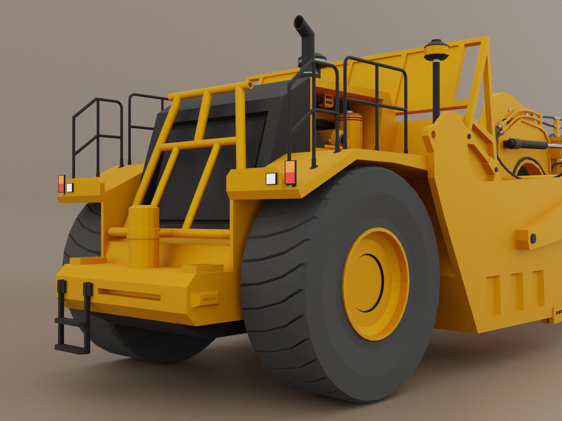 Tractor Scraper - Heavy Vehicle Low-poly 3D model_14