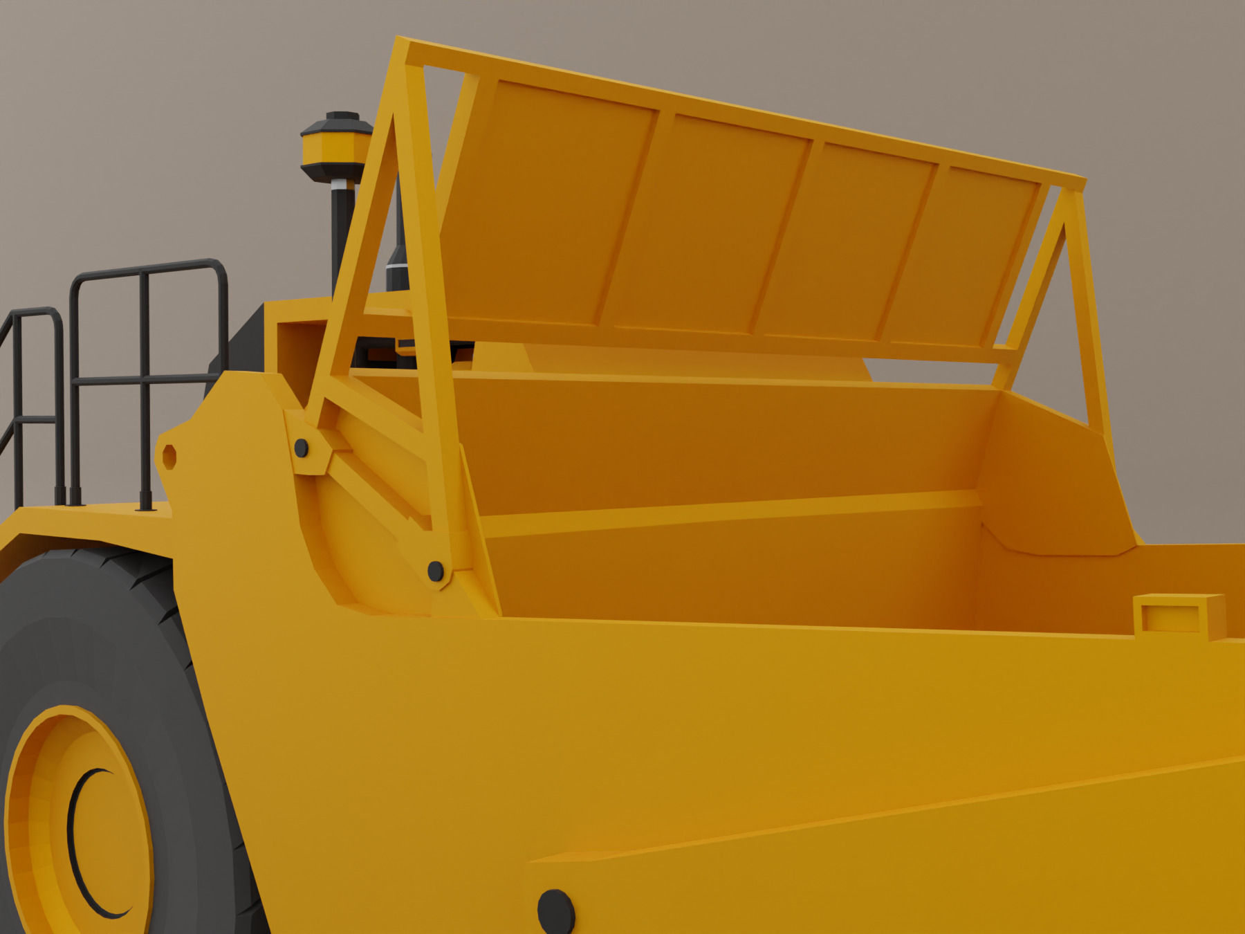Tractor Scraper - Heavy Vehicle Low-poly 3D model_17