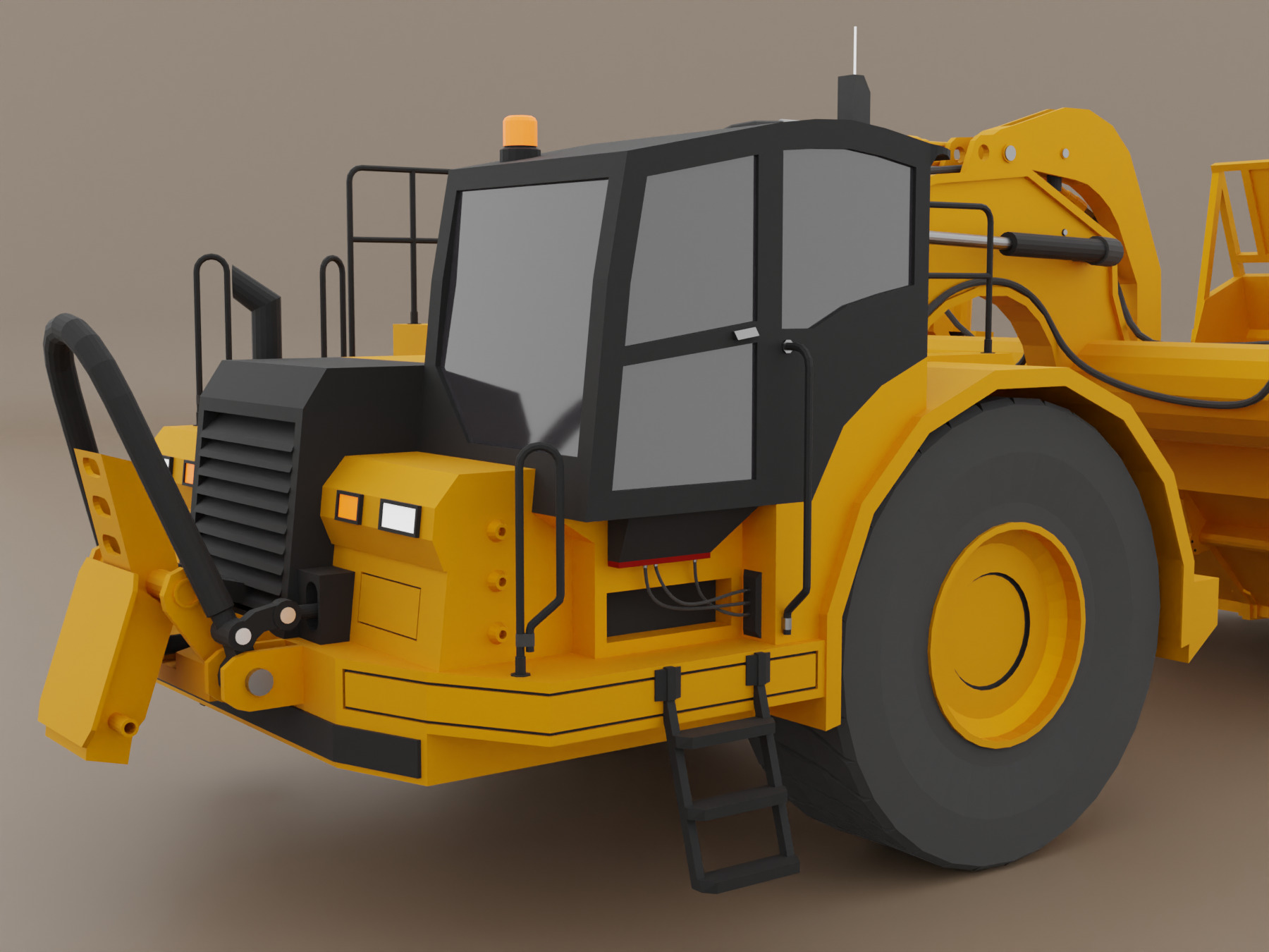 Tractor Scraper - Heavy Vehicle Low-poly 3D model_8