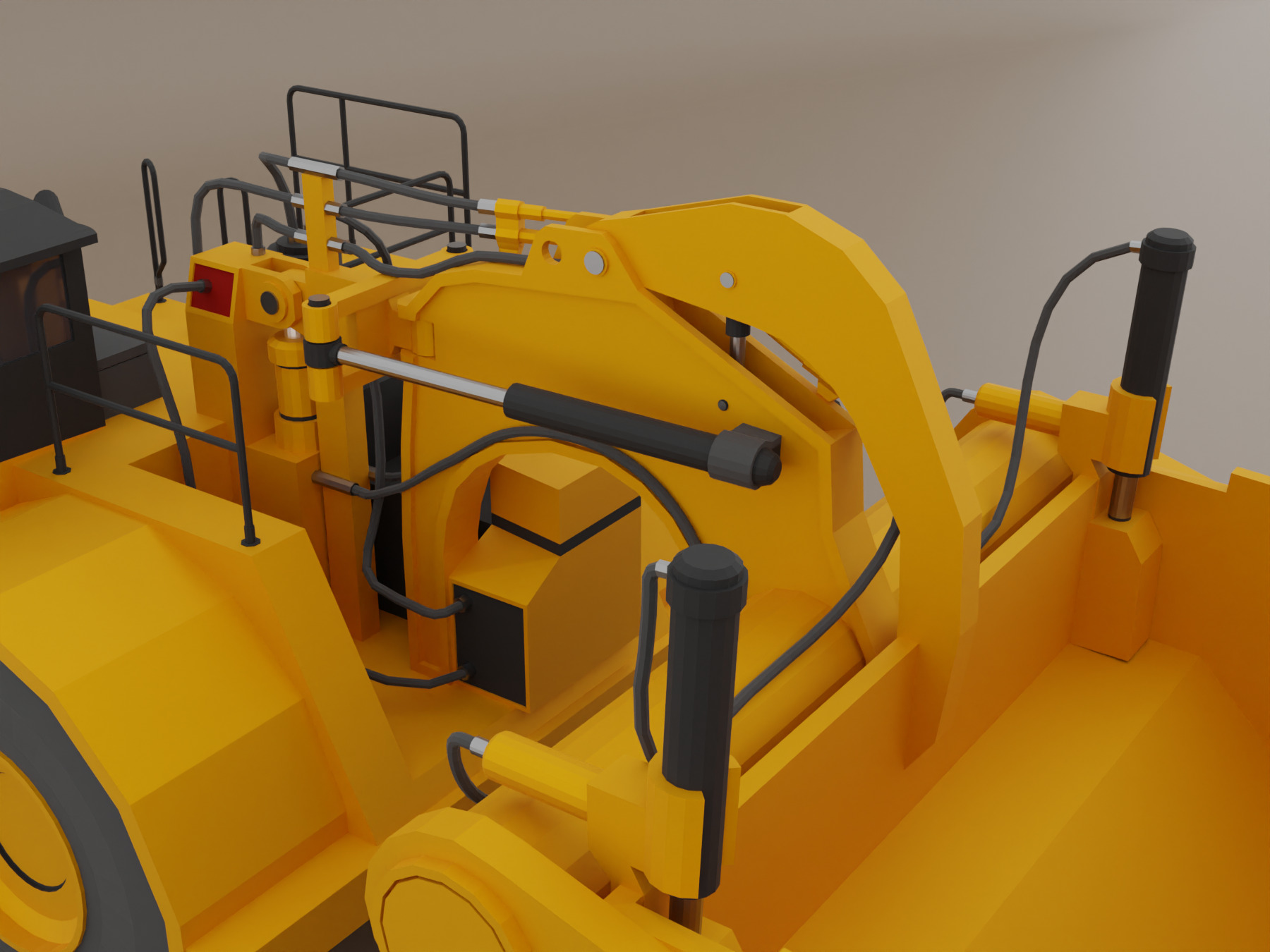 Tractor Scraper - Heavy Vehicle Low-poly 3D model_11