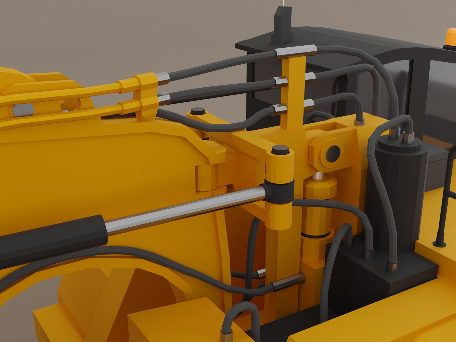 Tractor Scraper - Heavy Vehicle Low-poly 3D model_18