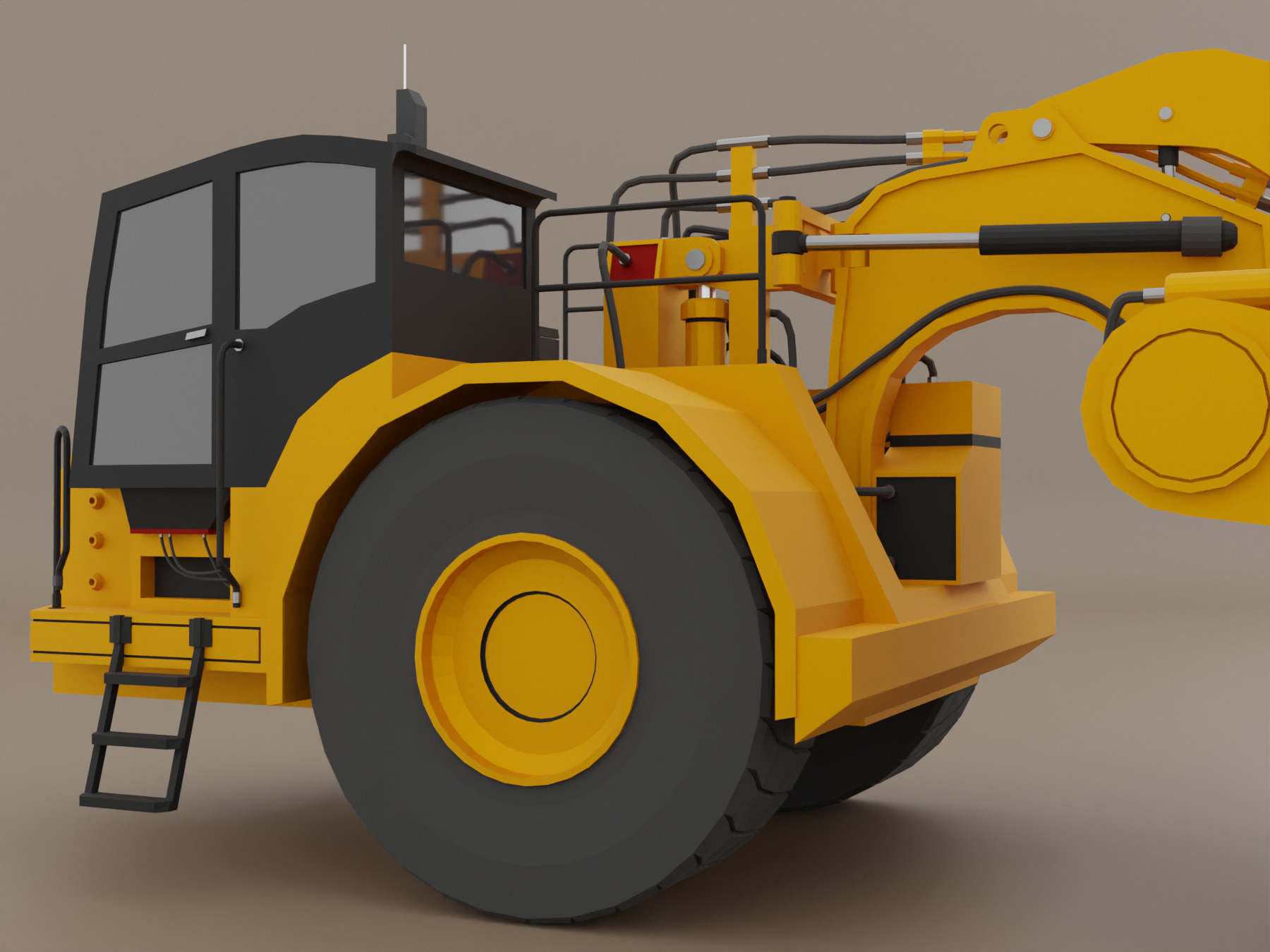 Tractor Scraper - Heavy Vehicle Low-poly 3D model_9