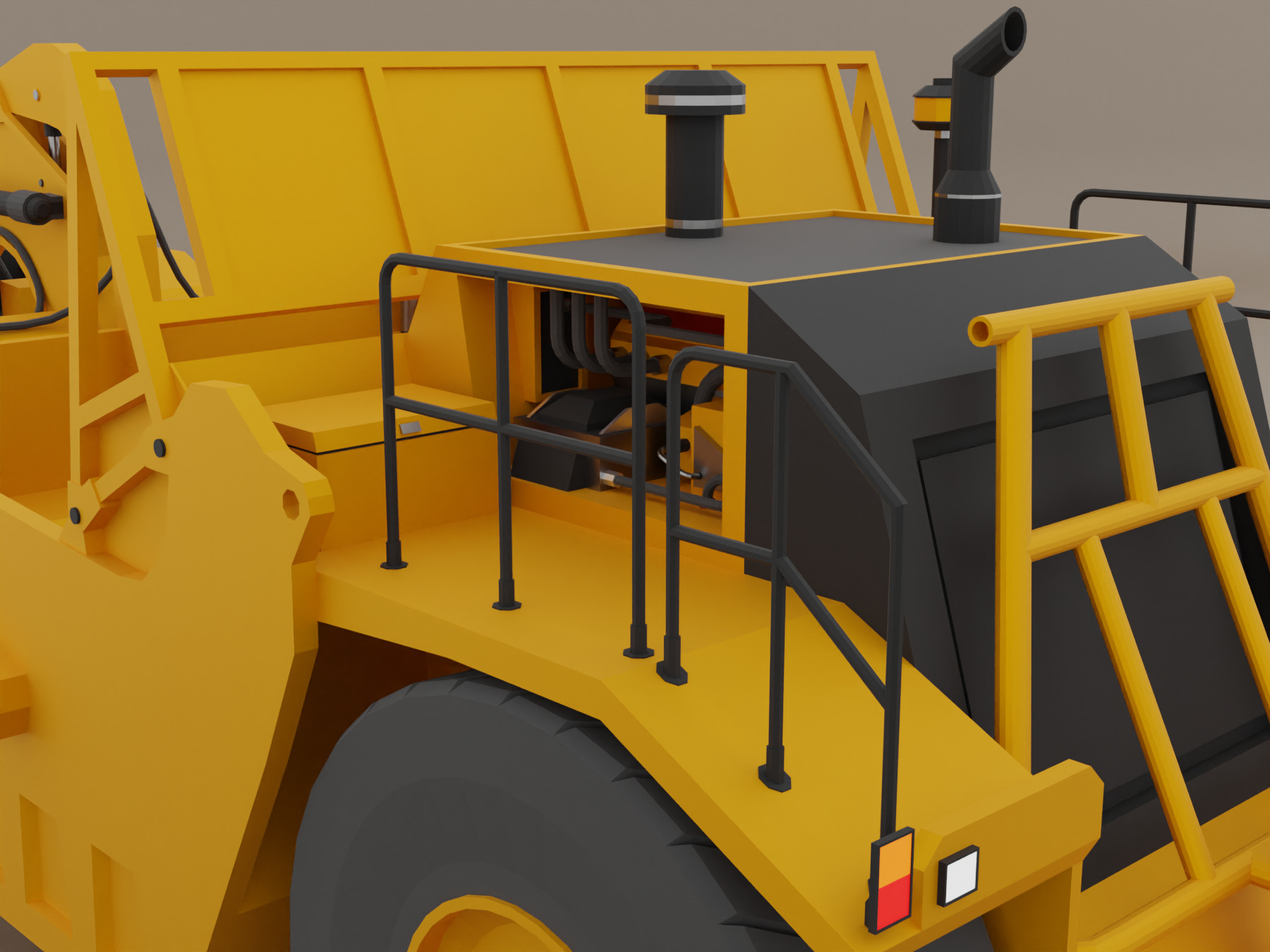 Tractor Scraper - Heavy Vehicle Low-poly 3D model_15
