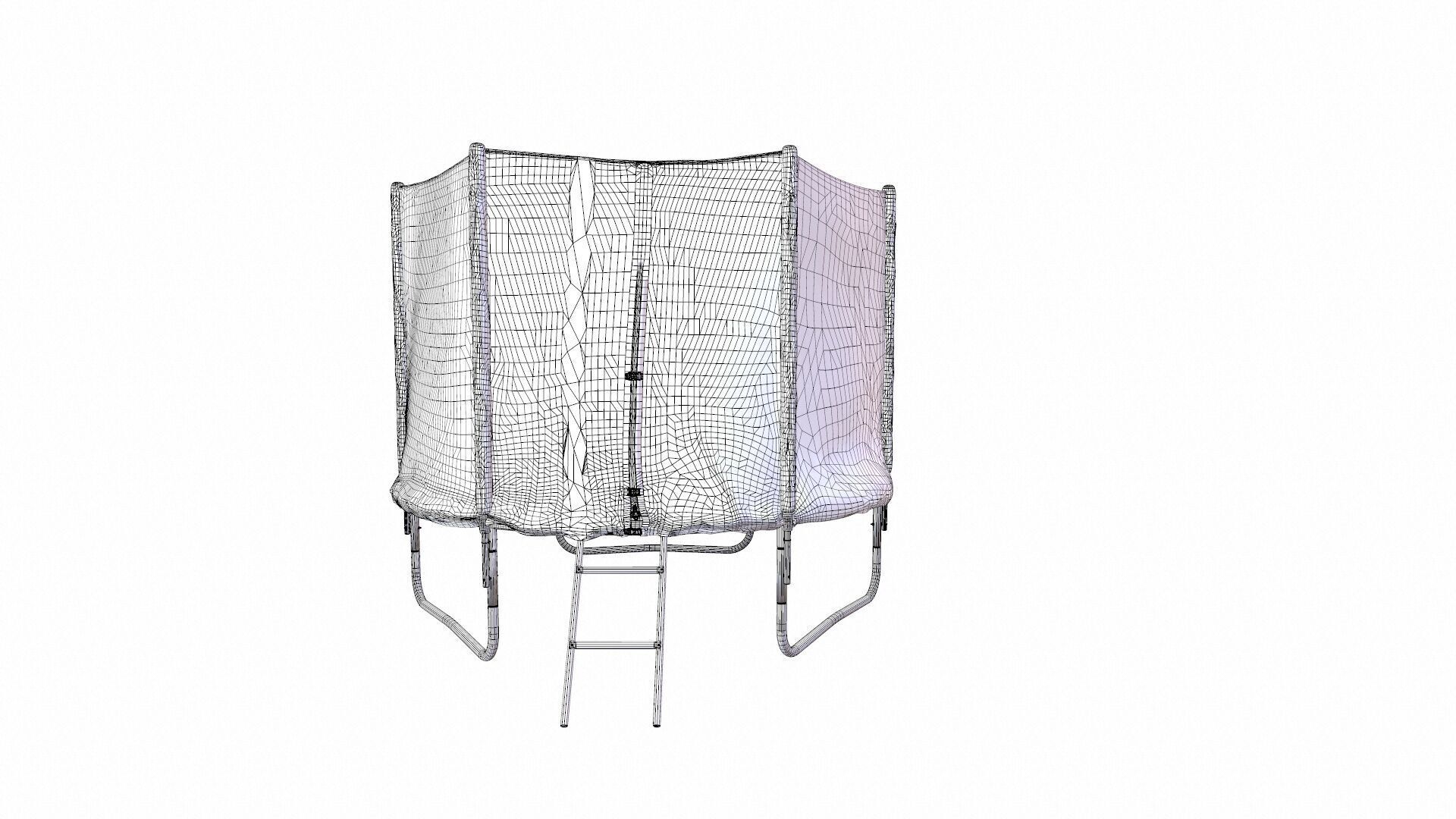 Outdoor Trampoline with Enclosure Net 3D model_9