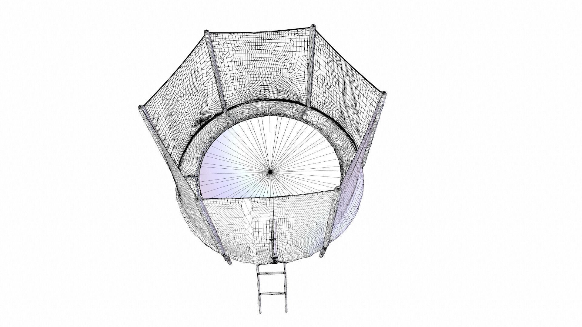 Outdoor Trampoline with Enclosure Net 3D model_10