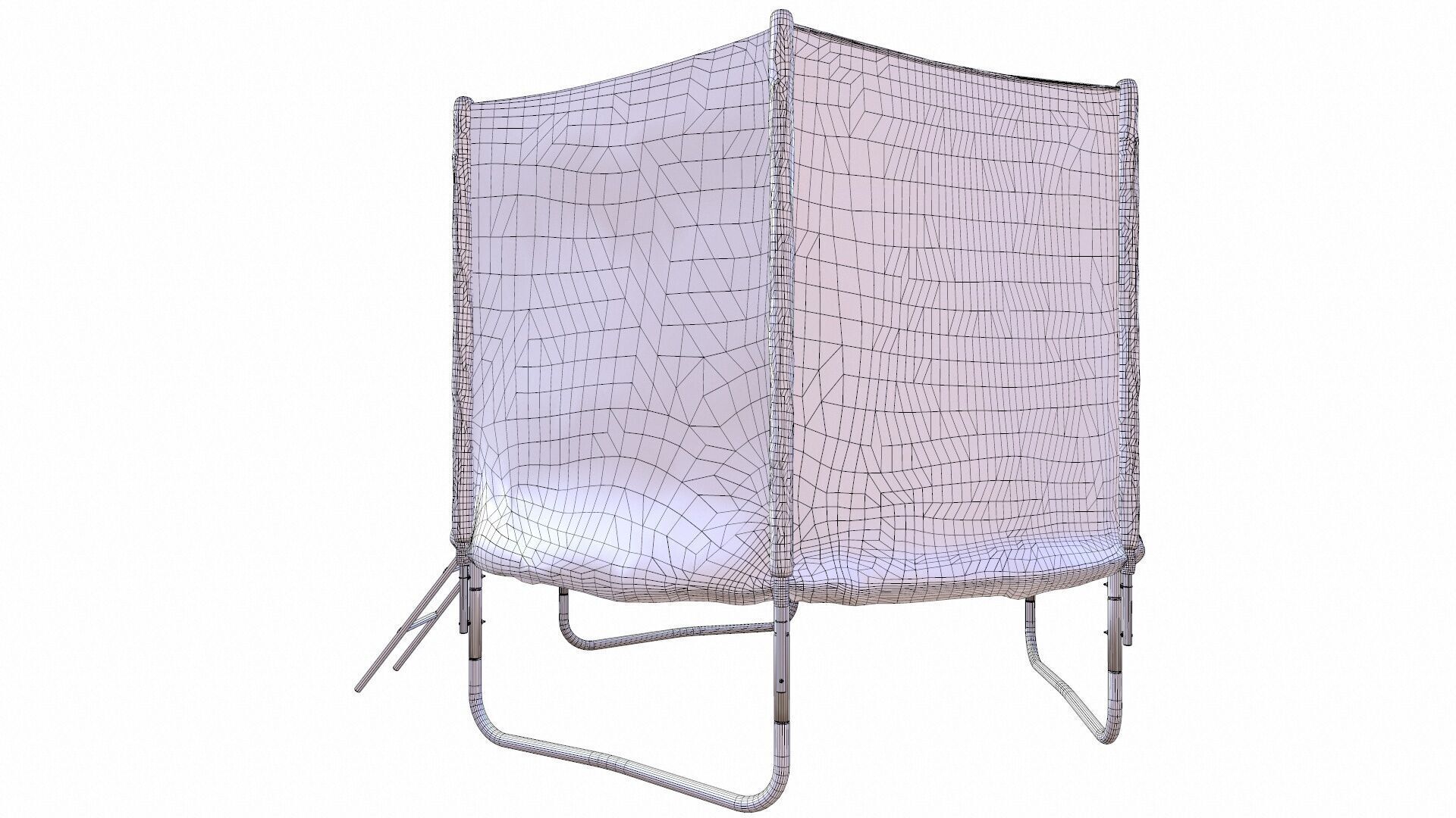Outdoor Trampoline with Enclosure Net 3D model_8
