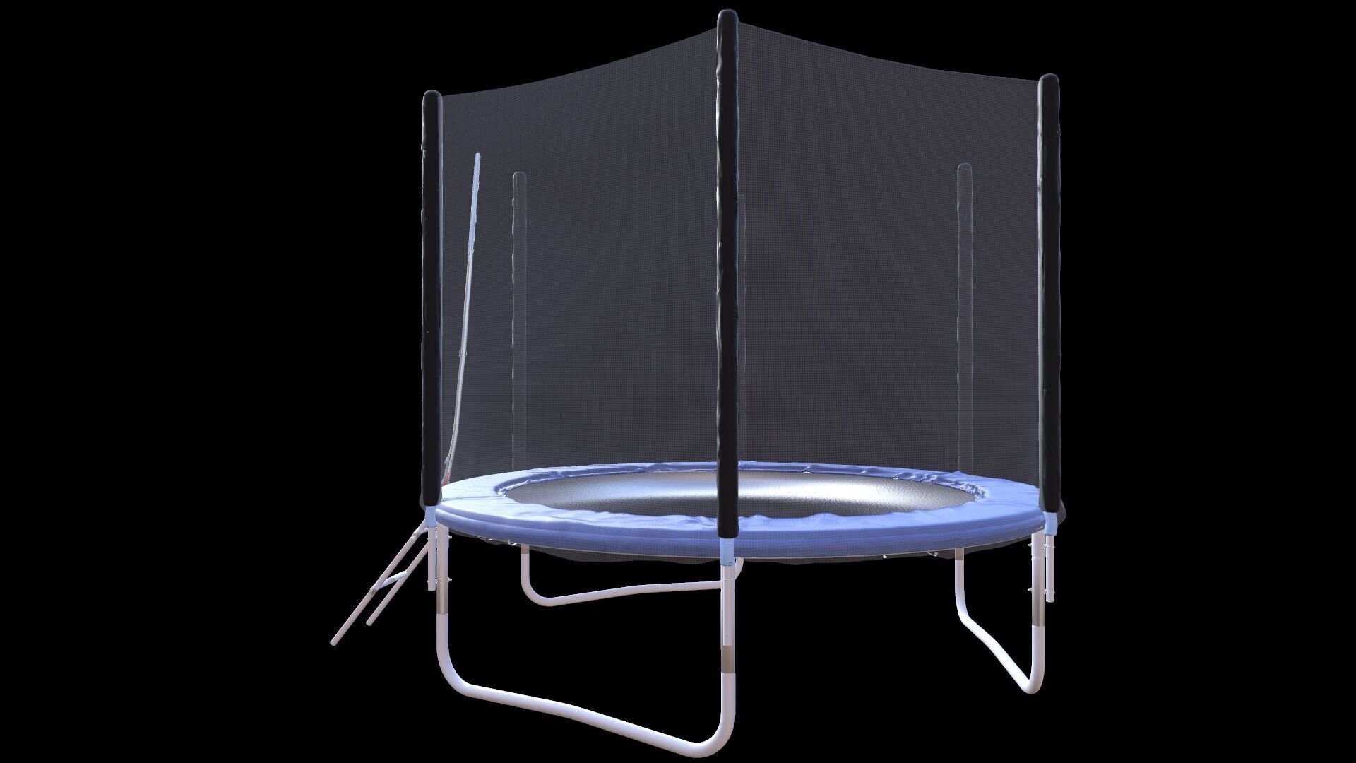 Outdoor Trampoline with Enclosure Net 3D model_7