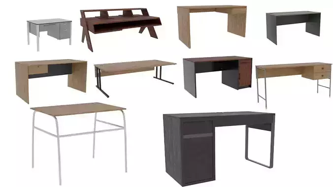 Desk 3D Model Collection