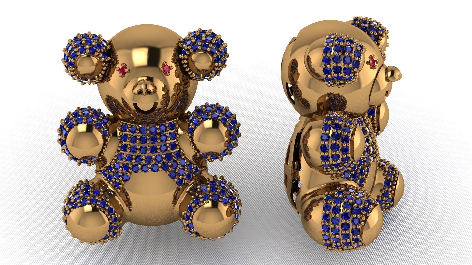 BearThemed 3D Jewelry Collection 23 Gemstone Models 3D 3D print model_39