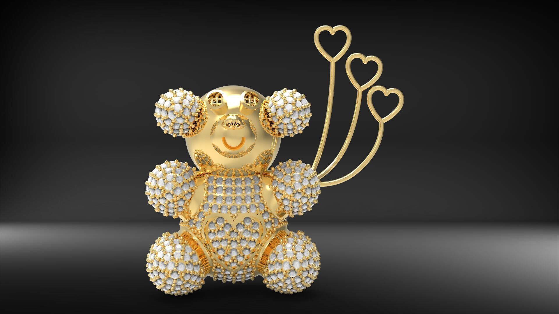 BearThemed 3D Jewelry Collection 23 Gemstone Models 3D 3D print model_50