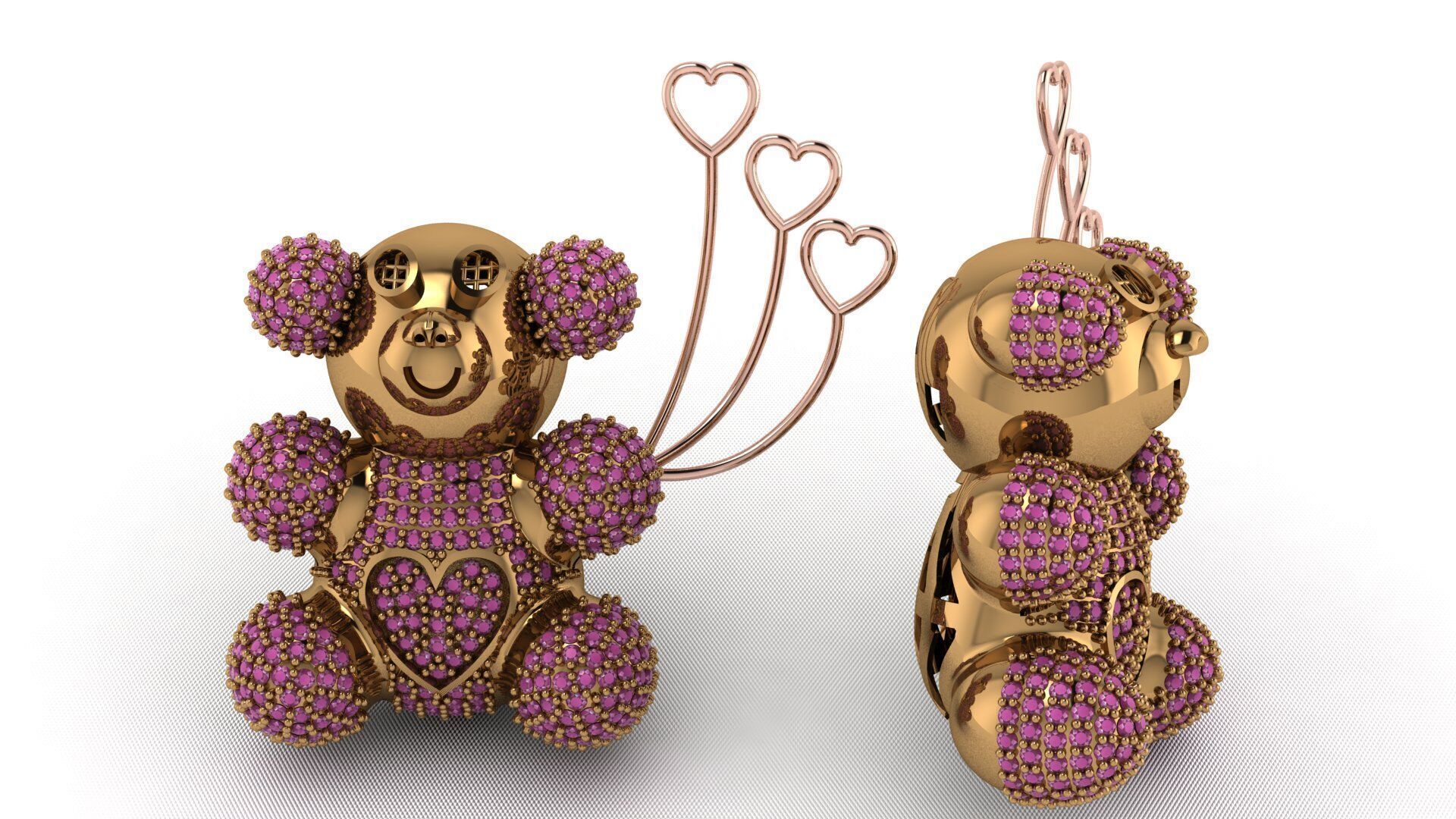 BearThemed 3D Jewelry Collection 23 Gemstone Models 3D 3D print model_49