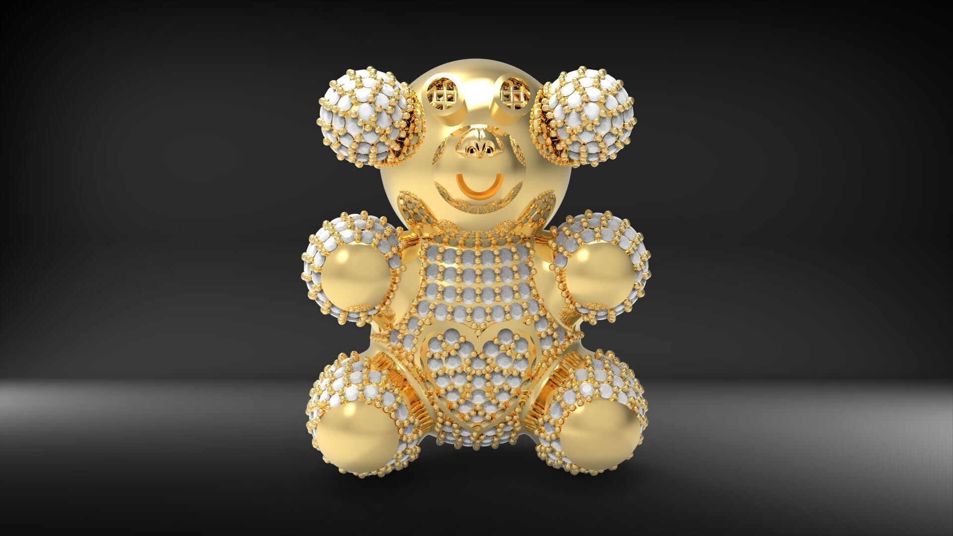 BearThemed 3D Jewelry Collection 23 Gemstone Models 3D 3D print model_37