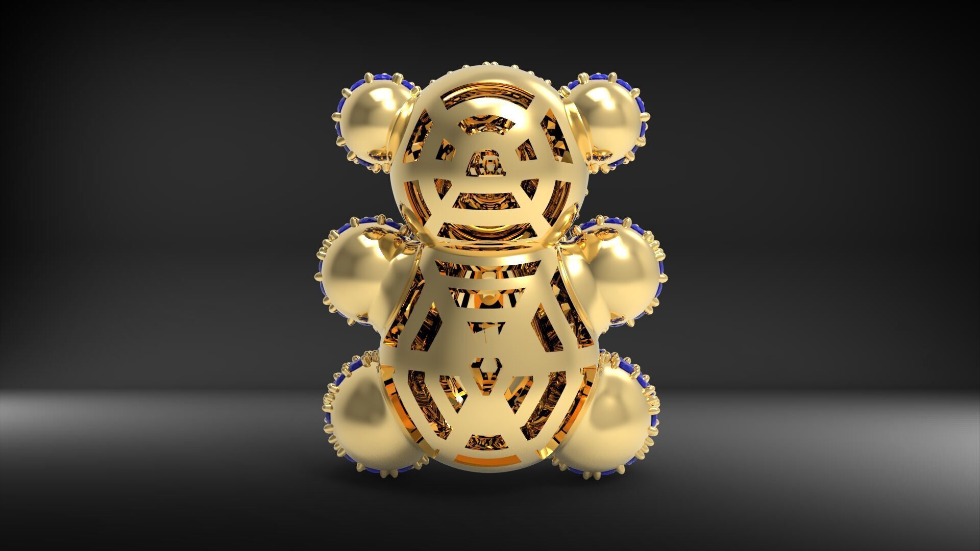 BearThemed 3D Jewelry Collection 23 Gemstone Models 3D 3D print model_60