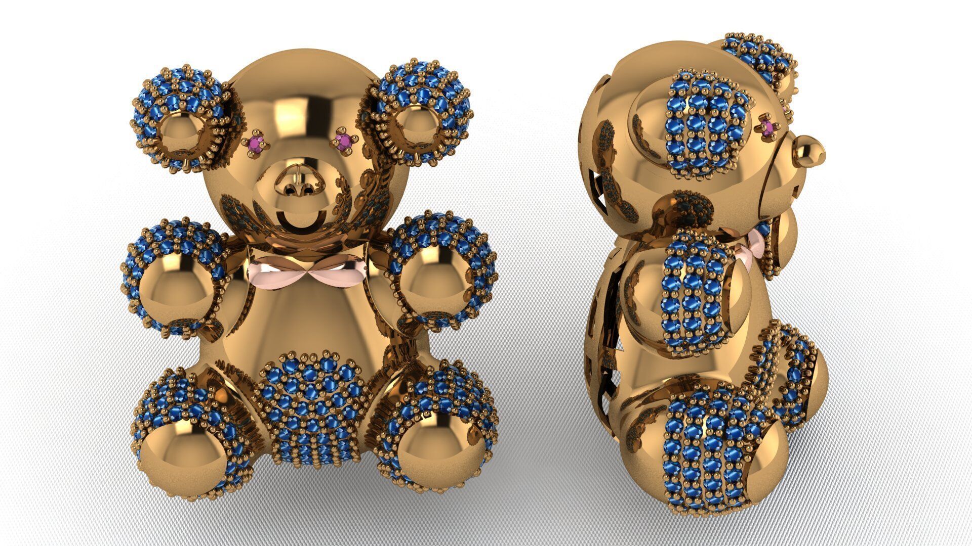 BearThemed 3D Jewelry Collection 23 Gemstone Models 3D 3D print model_46