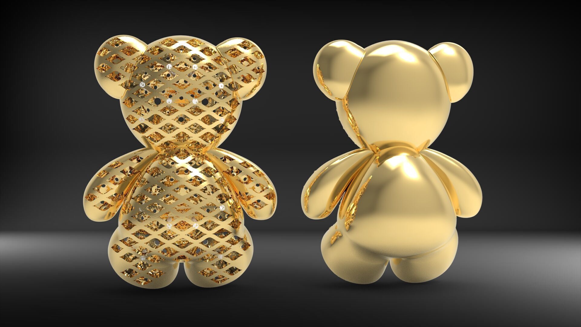 BearThemed 3D Jewelry Collection 23 Gemstone Models 3D 3D print model_9